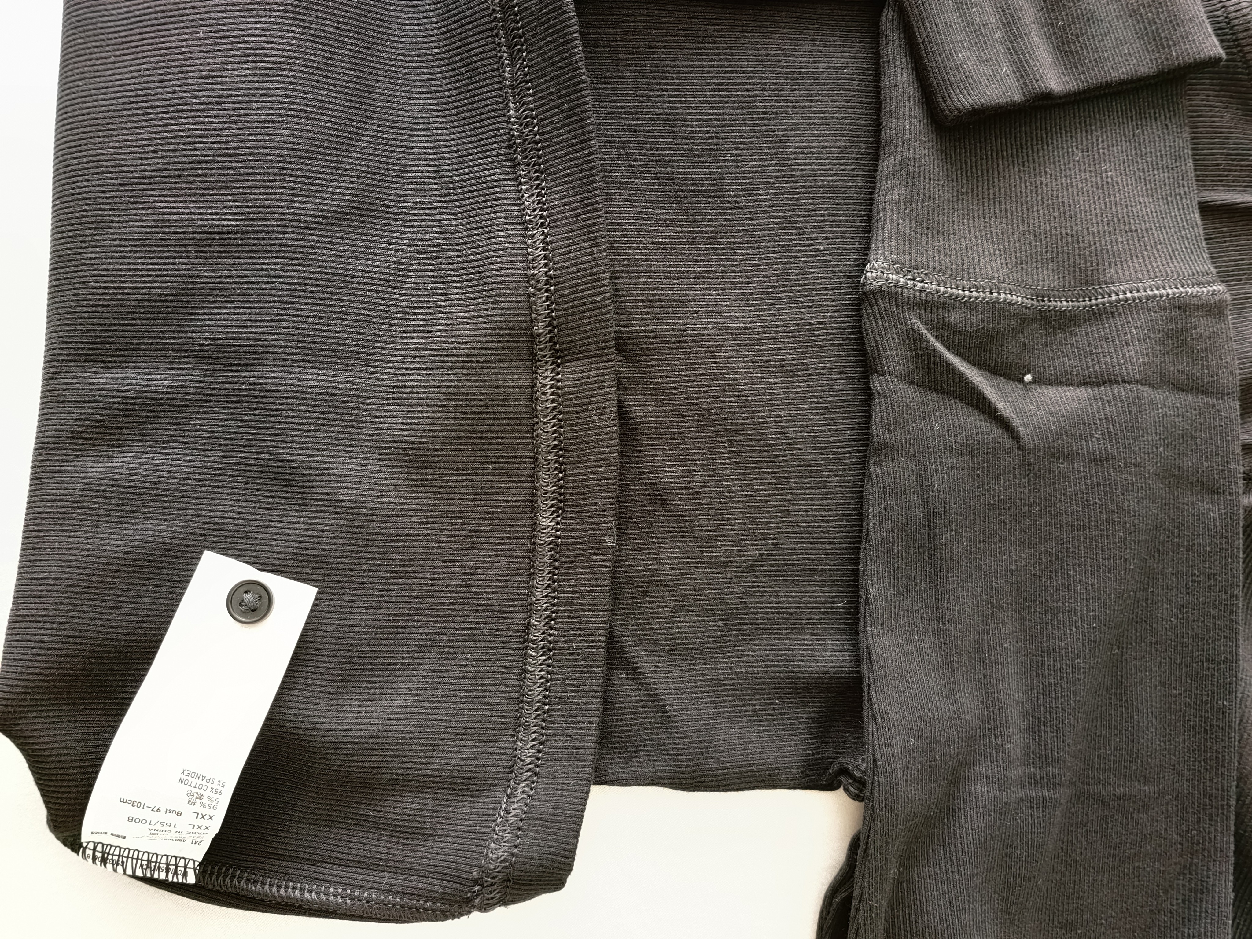 优衣库罗纹连帽T恤/长袖女装488298 09 黑色 2XL 实拍图