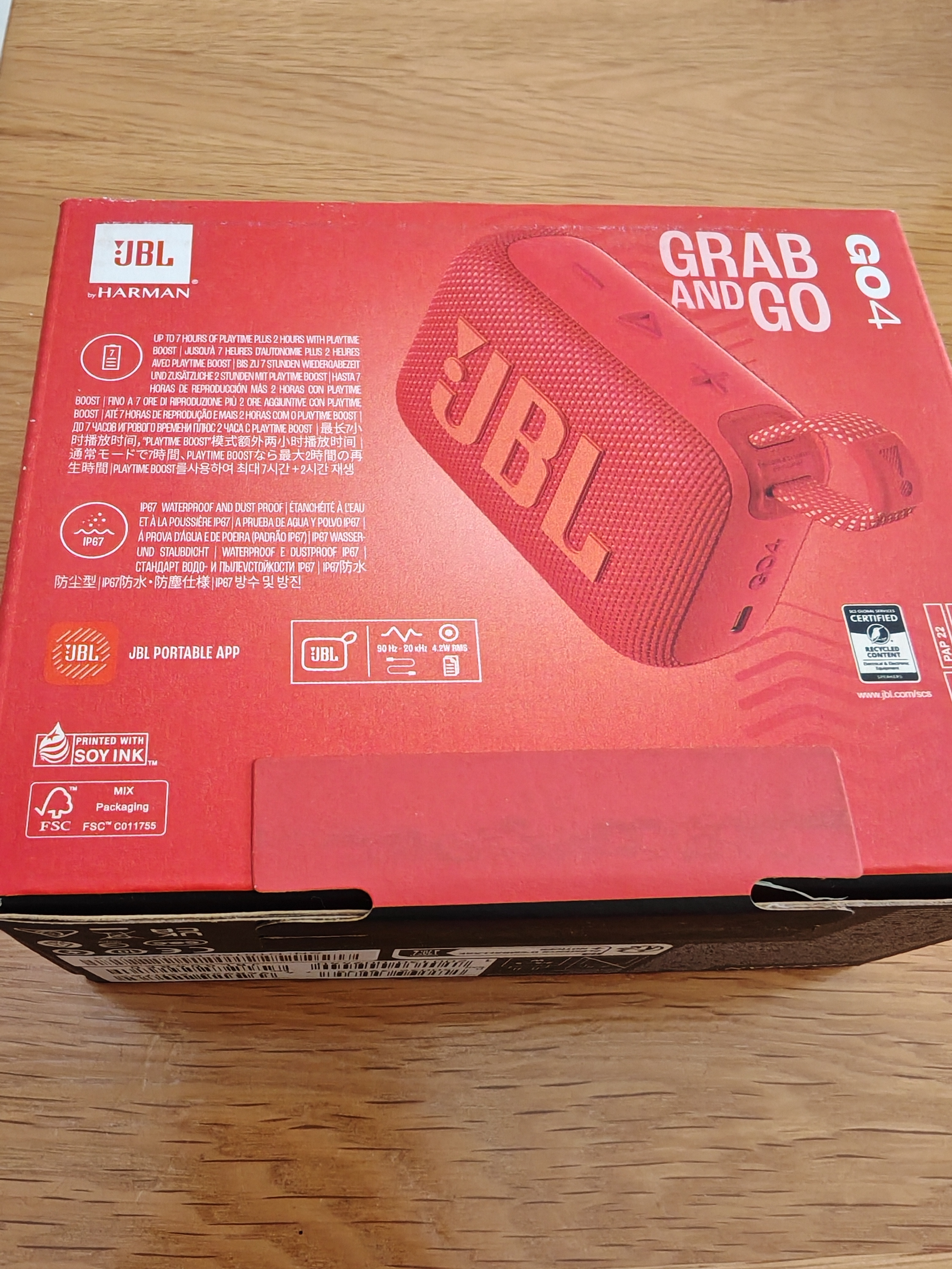 JBL GO4 音乐金砖四代 蓝牙音箱 户外便携音箱 电脑音响 低音炮 防水防尘音箱 礼物音箱 活力红 实拍图