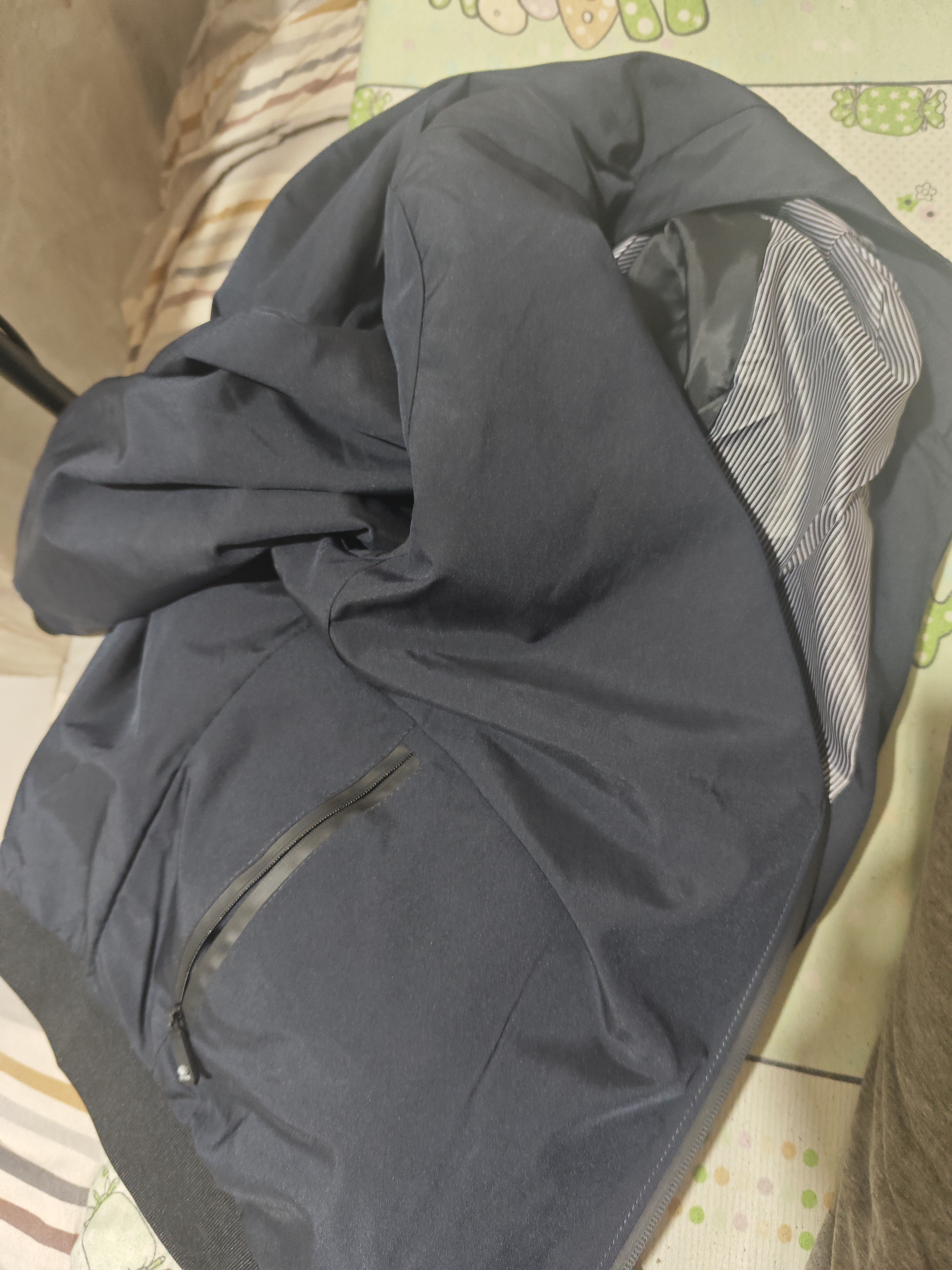罗蒙（ROMON）夹克男士春秋季外套纯色立领百搭行政商务干部休闲男装ii6深蓝XL 实拍图