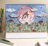 木雷 台历2027年日历记事本办公室桌面摆件创意月历羊年自律打卡计划表大格子高考倒计时备忘定制订做 081-201-浪漫花海【横板】配无纺布袋 实拍图