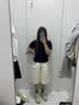 优衣库针织打褶中裤女装485178 01 乳白色 S 实拍图
