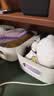 文教文化用品奶油风大容量收纳带把手竖纹设计可叠加摆放桌面衣柜杂物整理 奶油风收纳盒【1个】 实拍图