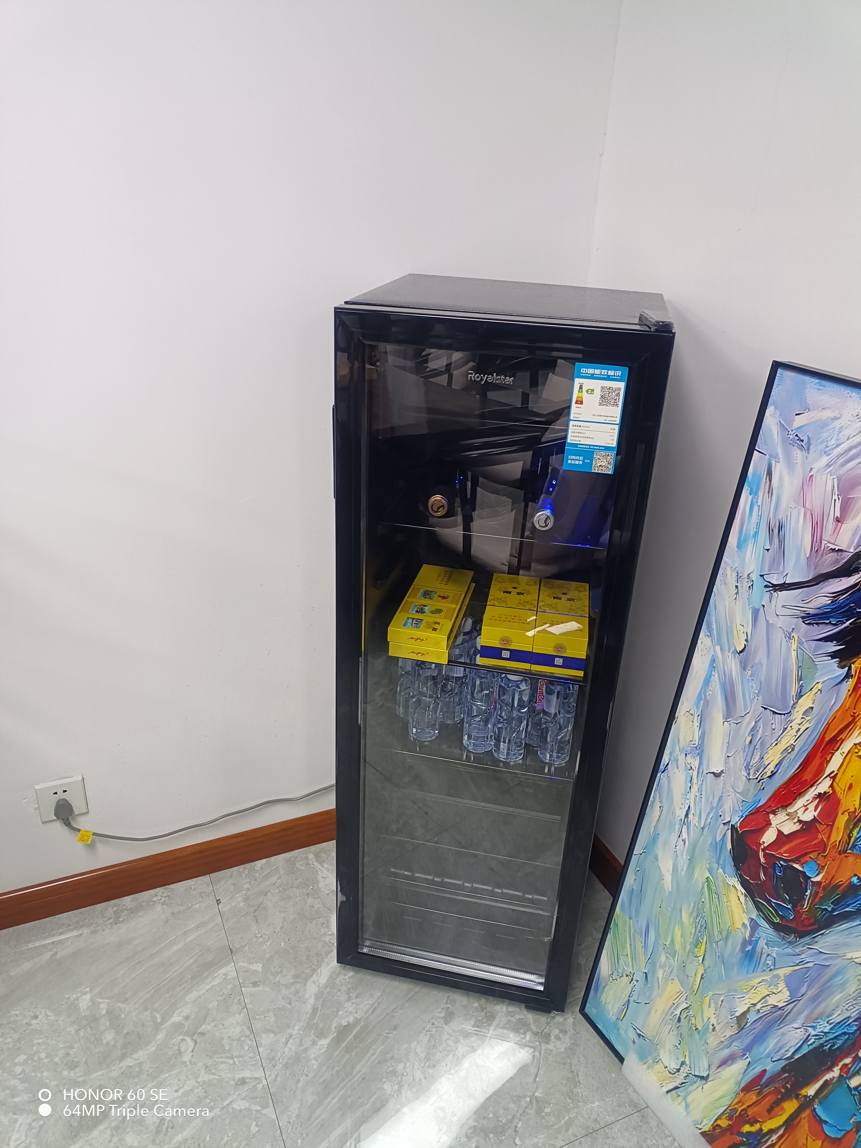 荣事达（Royalstar）冰吧冷藏柜 欧式恒温红酒柜酒店家用客厅冰箱迷你小型单门办公室保鲜展示留样茶叶饮料柜 节能省电208D【冷藏+微冷冻+蓝光灯+酒架】 实拍图