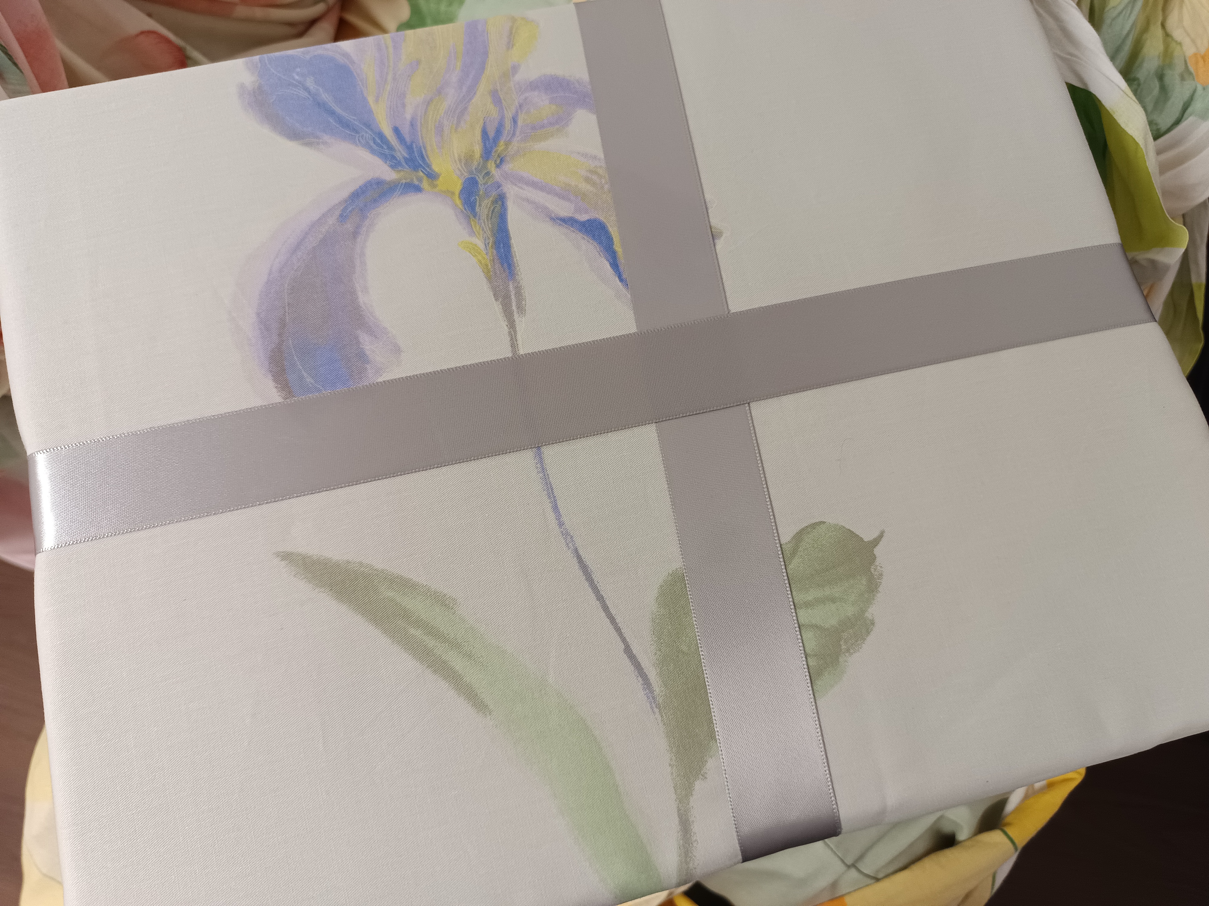 京东京造100%纯棉四件套全棉床单被套抑菌套件床上用品220*240cm1.8/2米床  鸢尾花语 实拍图