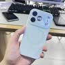 蓝妮子适用 苹果18promax手机壳 iphone18pro max手机壳苹果17pro手机壳苹果17promax手机壳磁吸液态硅胶 相机按键全包【淡青色】自带镜头膜 苹果17Pro 实拍图