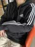 adidas通勤休闲三条纹连帽夹克早秋外套卫衣男装阿迪达斯轻运动   黑色/白   2XL 实拍图