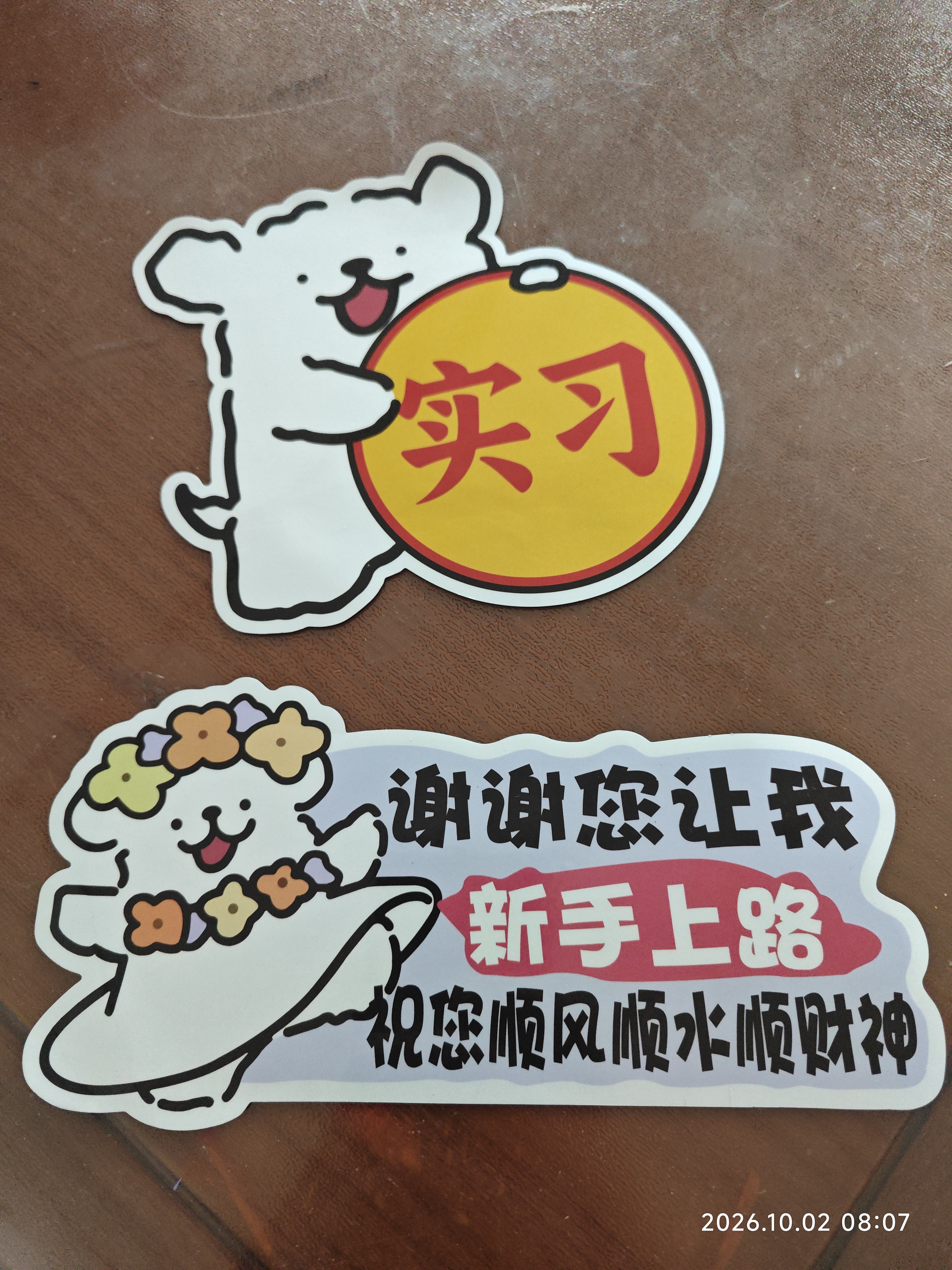 弗炫线条小狗车载实习贴可爱卡通反光车贴新手上路汽车磁性贴纸女司机 实拍图