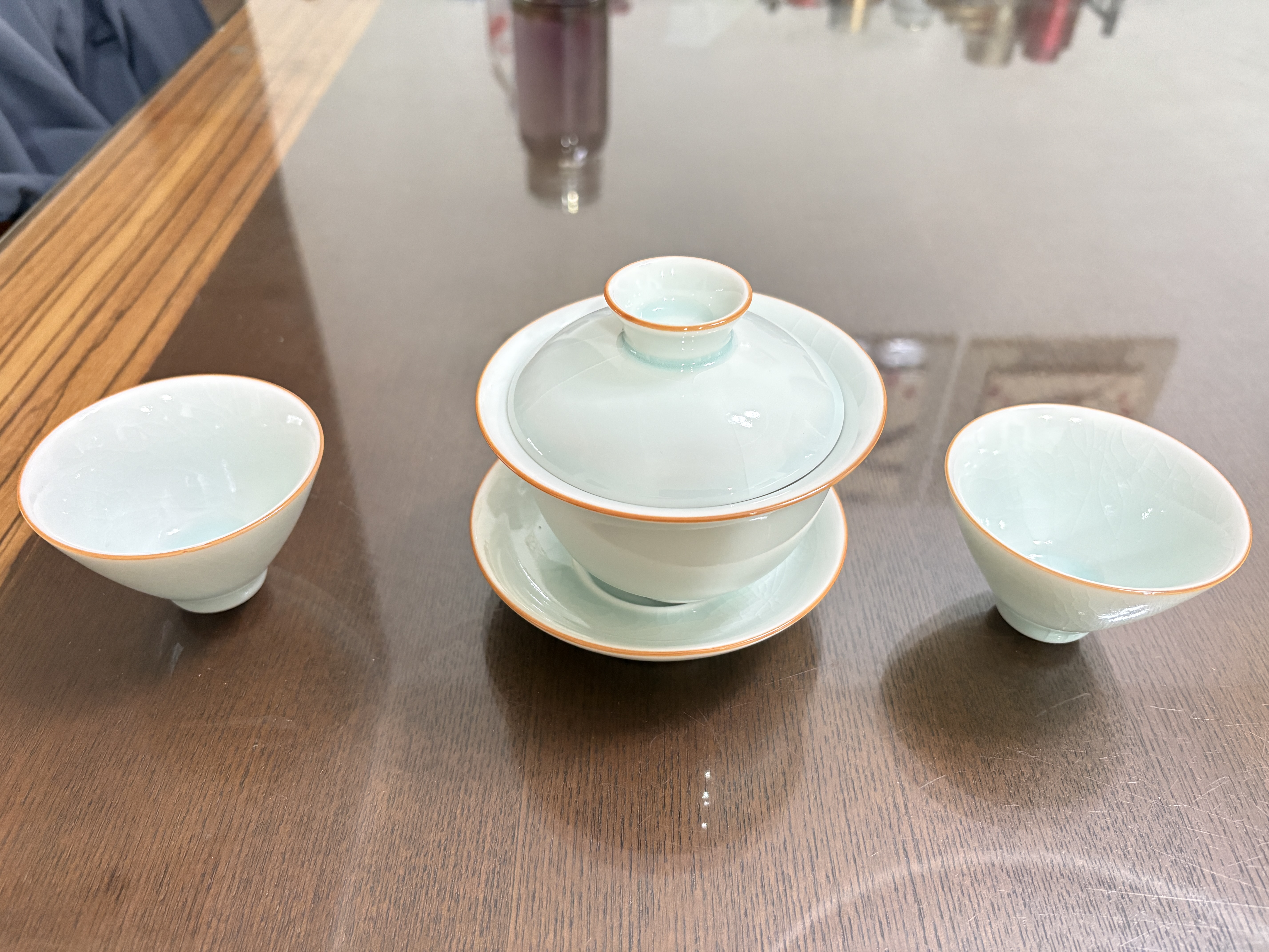 苏氏陶瓷汝窑卵青 三才盖碗开片可养金线初放功夫茶具泡茶碗伴手礼 实拍图