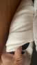 优衣库棉莫代尔混纺POLO领拼色针织衫/短袖女装485224 01 乳白色 L 实拍图