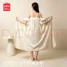 名创优品（MINISO）10A抗菌可穿式浴巾浴袍女士浴裙成人家用加厚浴衣吸水裹巾 米色 实拍图