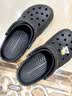 CROCS卡骆驰经典洞洞鞋男鞋一脚蹬女鞋沙滩鞋拖鞋|10001 黑色-001(含智必星) 37 /38(230mm) 实拍图