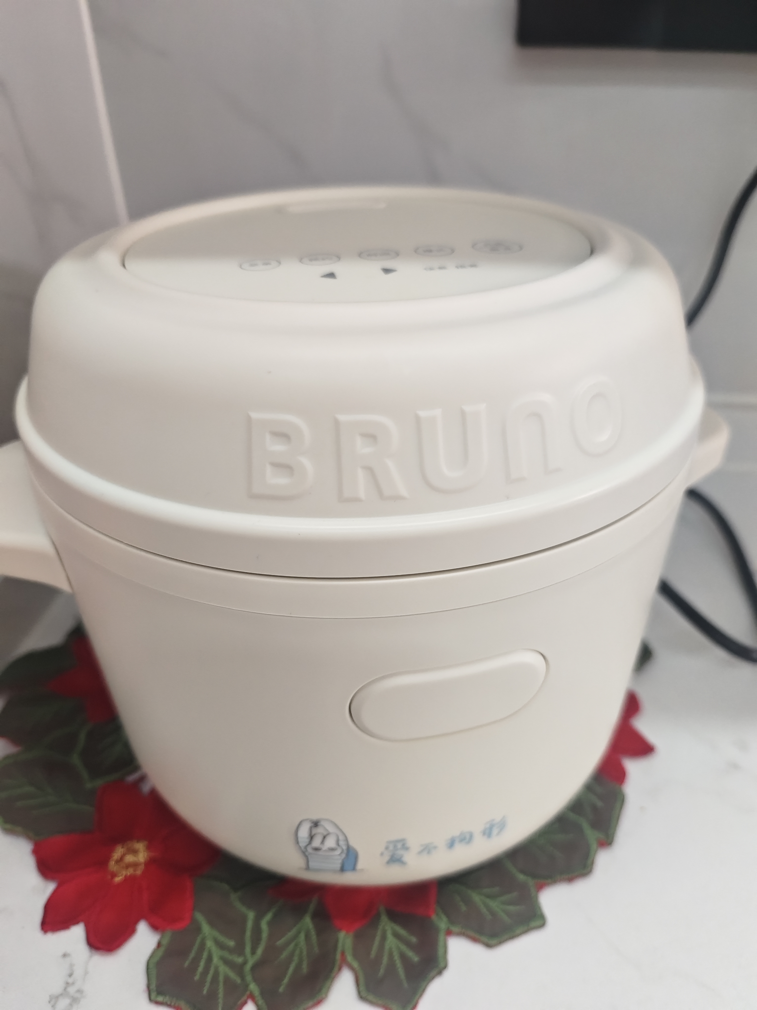BRUNO电饭煲小饭墩家用1.5L微压一人食迷你小型1-3人多功能煮饭炖煮电压力锅电饭锅 象牙白 1.5L 实拍图