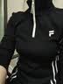斐乐FILA FUSION潮牌女子针织长袖衫官方秋新季款修身半拉链长T恤 正黑色-BK XL 175/92A/XL 实拍图