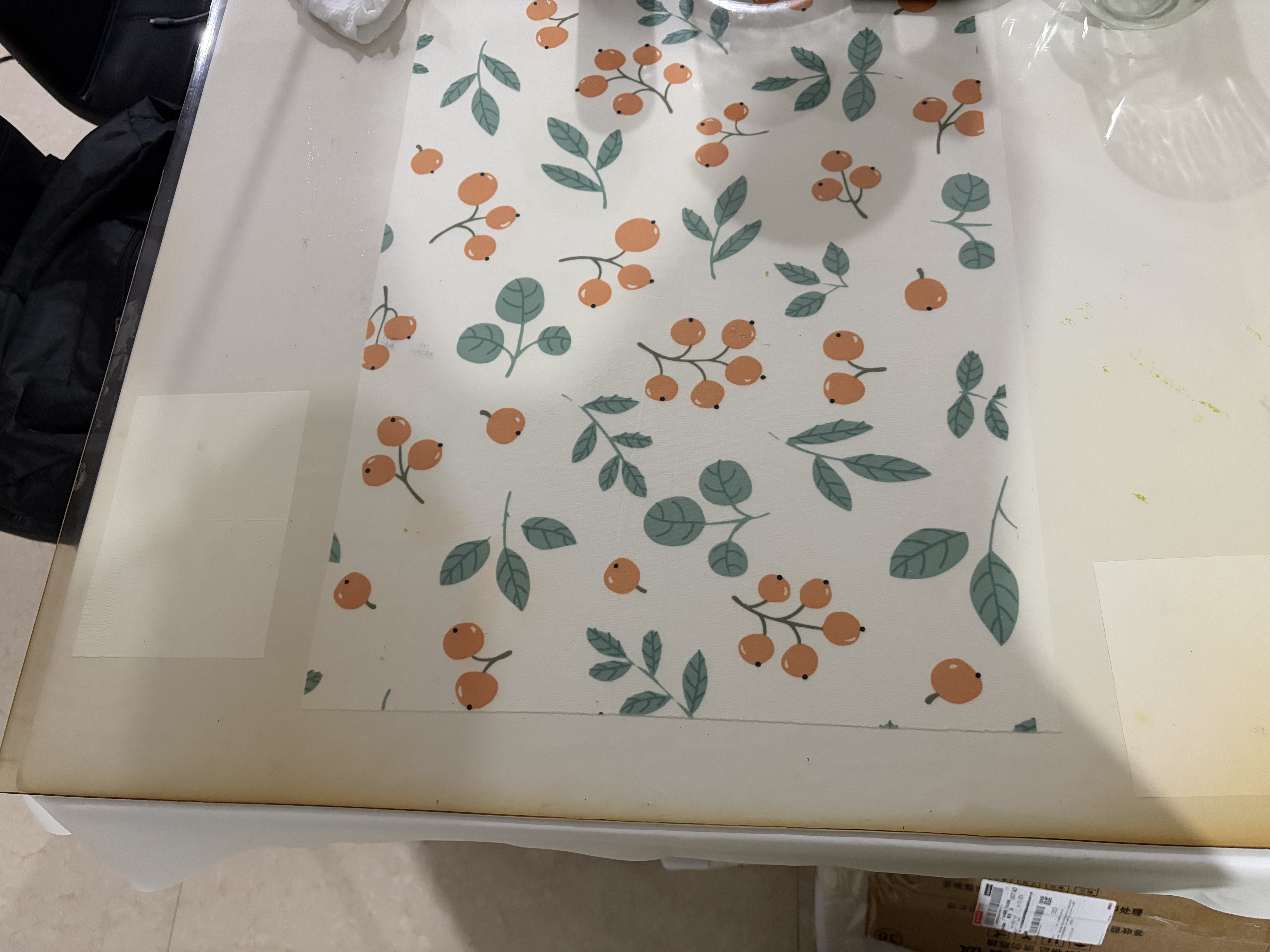 绒布桌布ins风碎花网红拍照背景学生宿舍书桌装饰茶几布摆地摊 枇杷压枝 40x60床头小盖布 实拍图