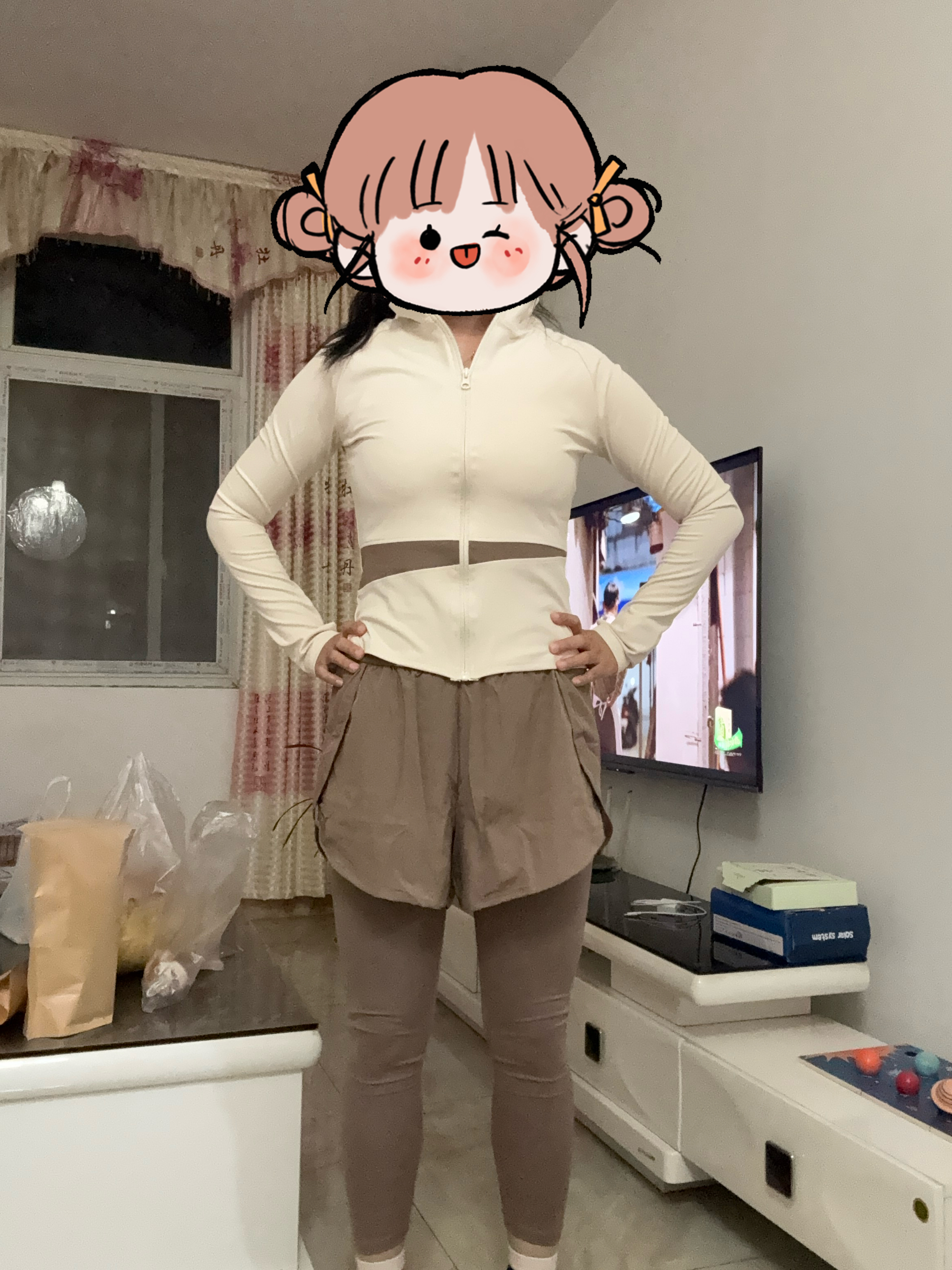 VICTORIATOURIST瑜伽服套装女春夏健身服跑步运动套装普拉提带胸垫撞色训练服L 实拍图