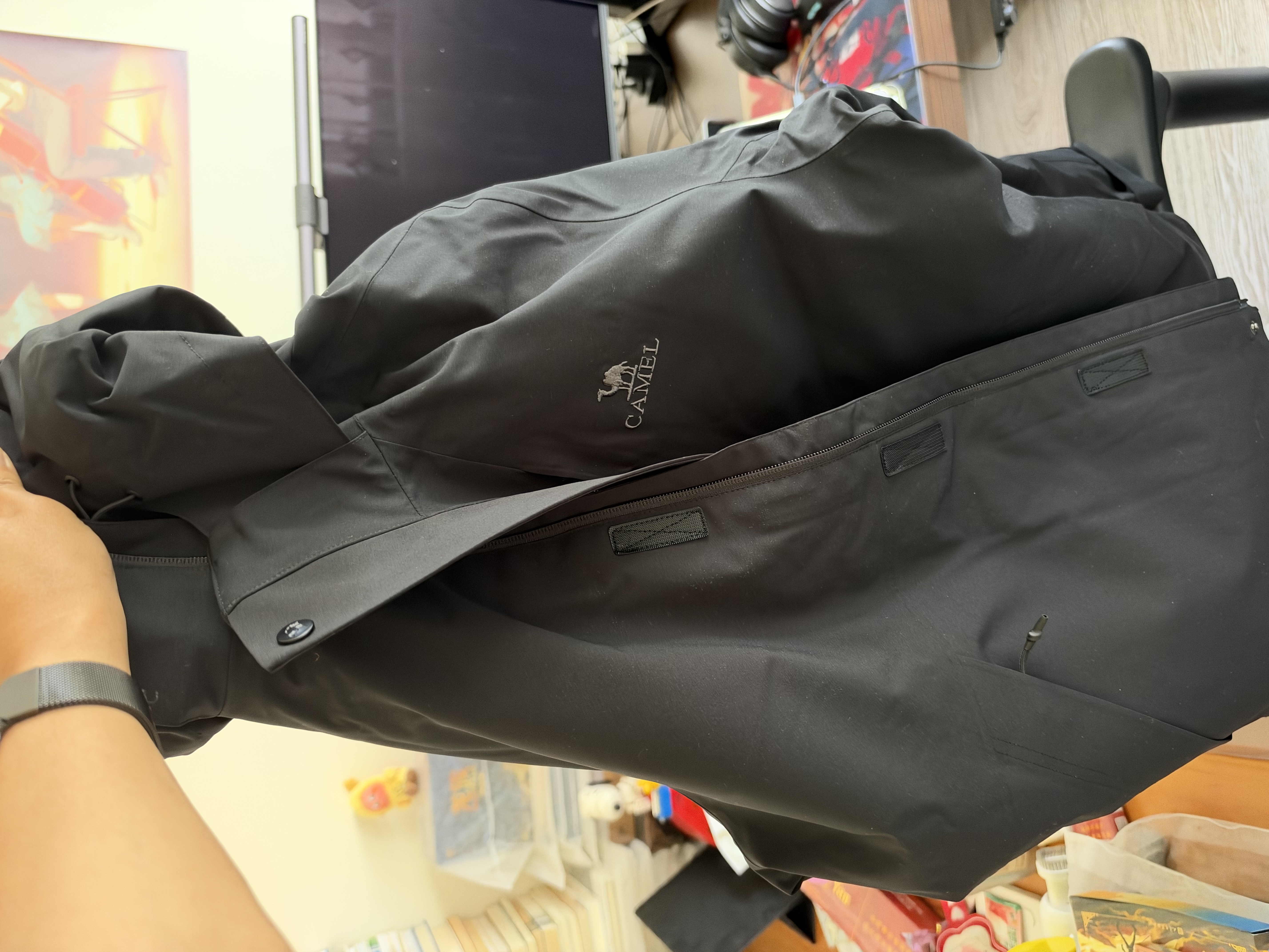 骆驼（CAMEL）三防冲锋衣户外登山服防风防水防污三合一运动外套 AD12263514Y,羽绒内胆 幻影黑 男女 L 实拍图