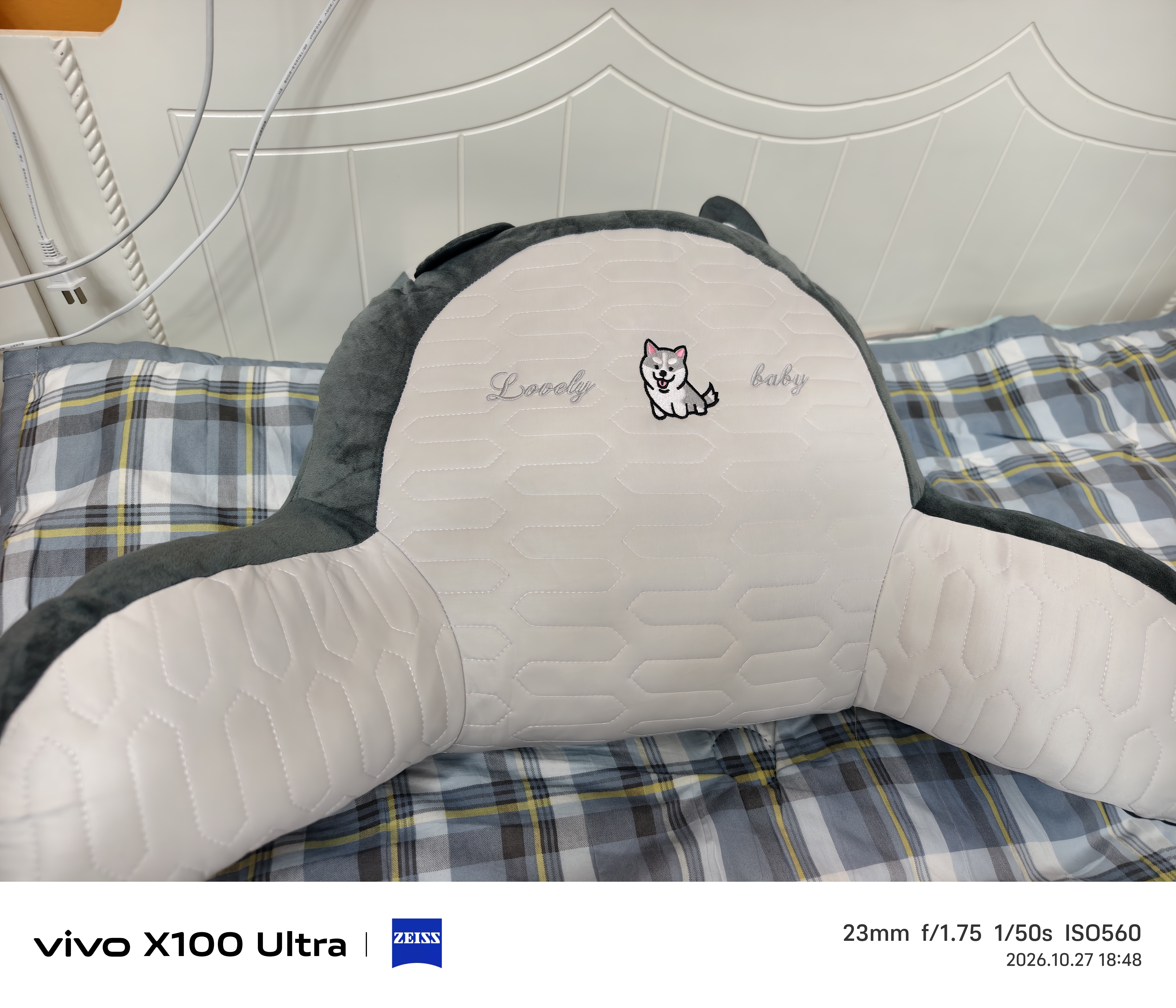 京严靠枕靠垫床头床上靠背垫软包床头靠抱枕宿舍靠枕沙发床靠垫 哈士奇【可拆卸靠背垫+枕头】 含枕芯 超大号【超软靠背+冰丝乳胶】 实拍图