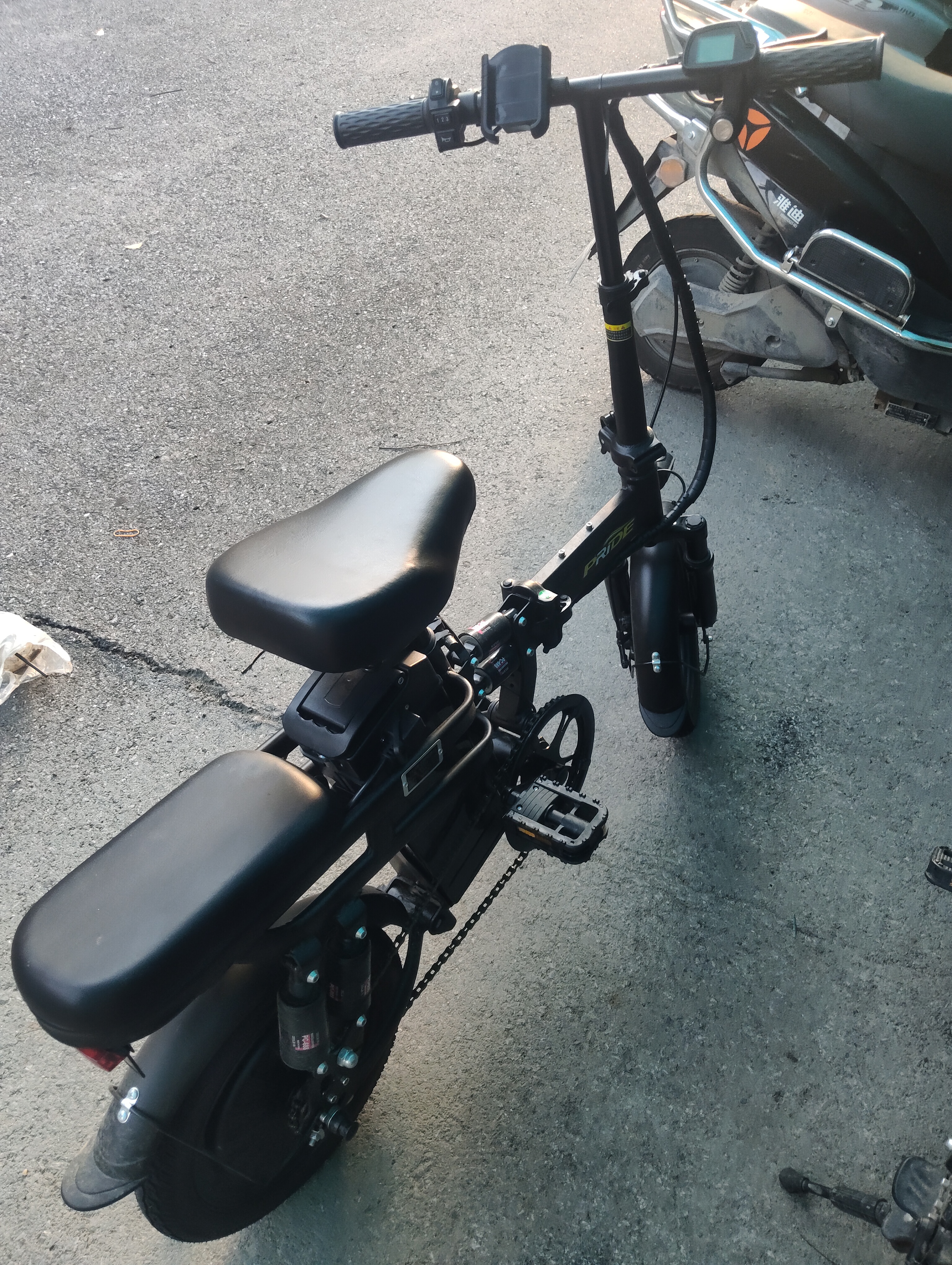 普莱德新国标折叠电动自行车 超长续航电动车 铝合金代驾车 锂电池助力男女通用成人电瓶车 代步电单车 避震顶配-22减震-航芯轻合金-35A纯电续航≤105km 实拍图