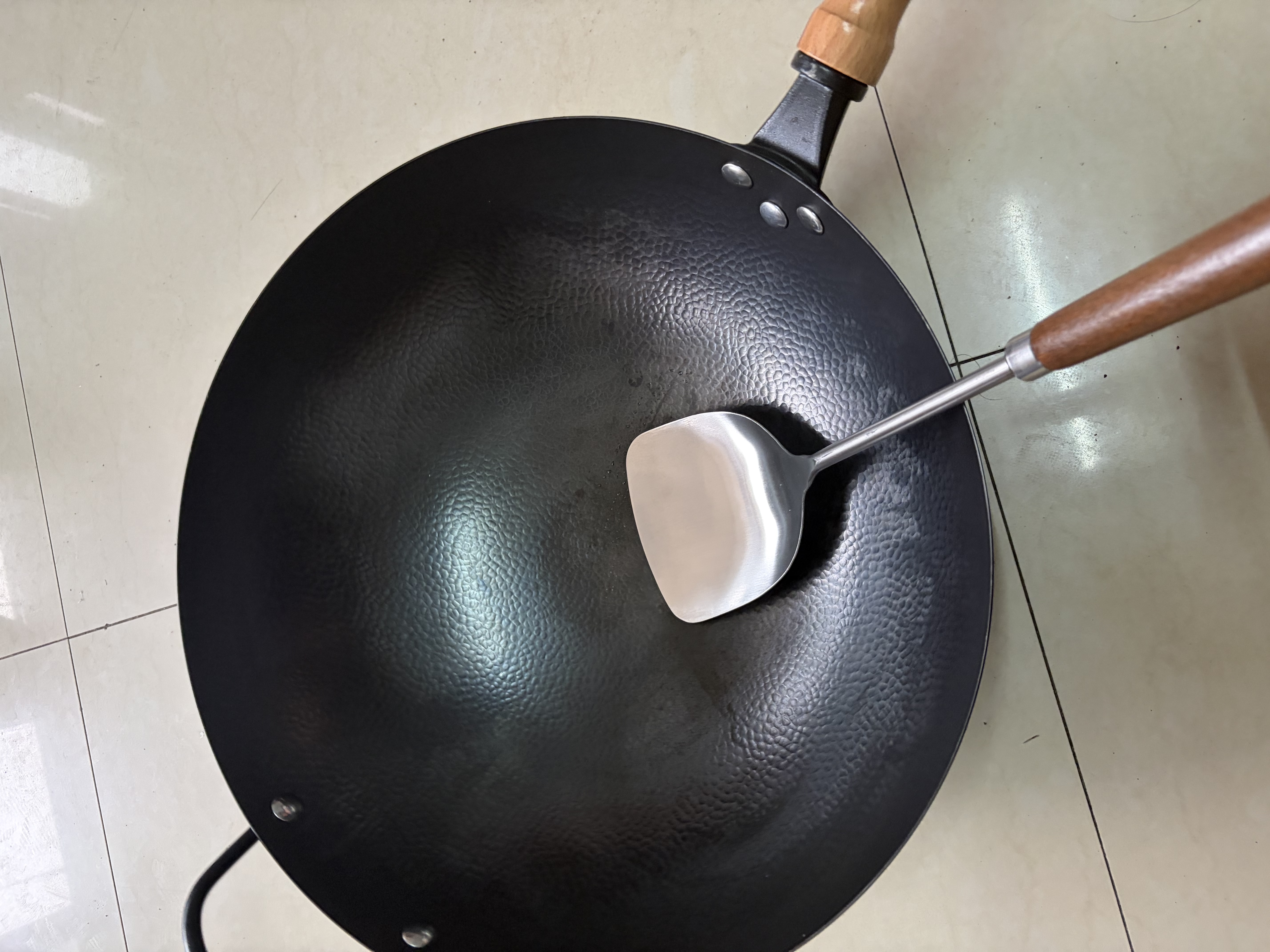 冀铁锤章丘炒锅铁锅炒菜锅不易粘锅手工锻打无涂层熟铁锅燃气灶36cm加耳 实拍图