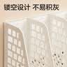 得力（deli）文件框栏莫兰迪桌面档案收纳盒办公室报告书籍学生书立架文件篮筐置物整理架自带笔筒 白色 实拍图