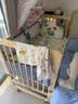 FORSUNNY婴儿床实木无漆可移动拼接床0-3岁6岁多功能升降宝宝新生儿摇摇床 进口松木+床围软包+椰棕床垫+护理换尿布台+蚊帐 婴儿用品哄娃神器无缝连接边床摇篮摇床 母婴必备 实拍图