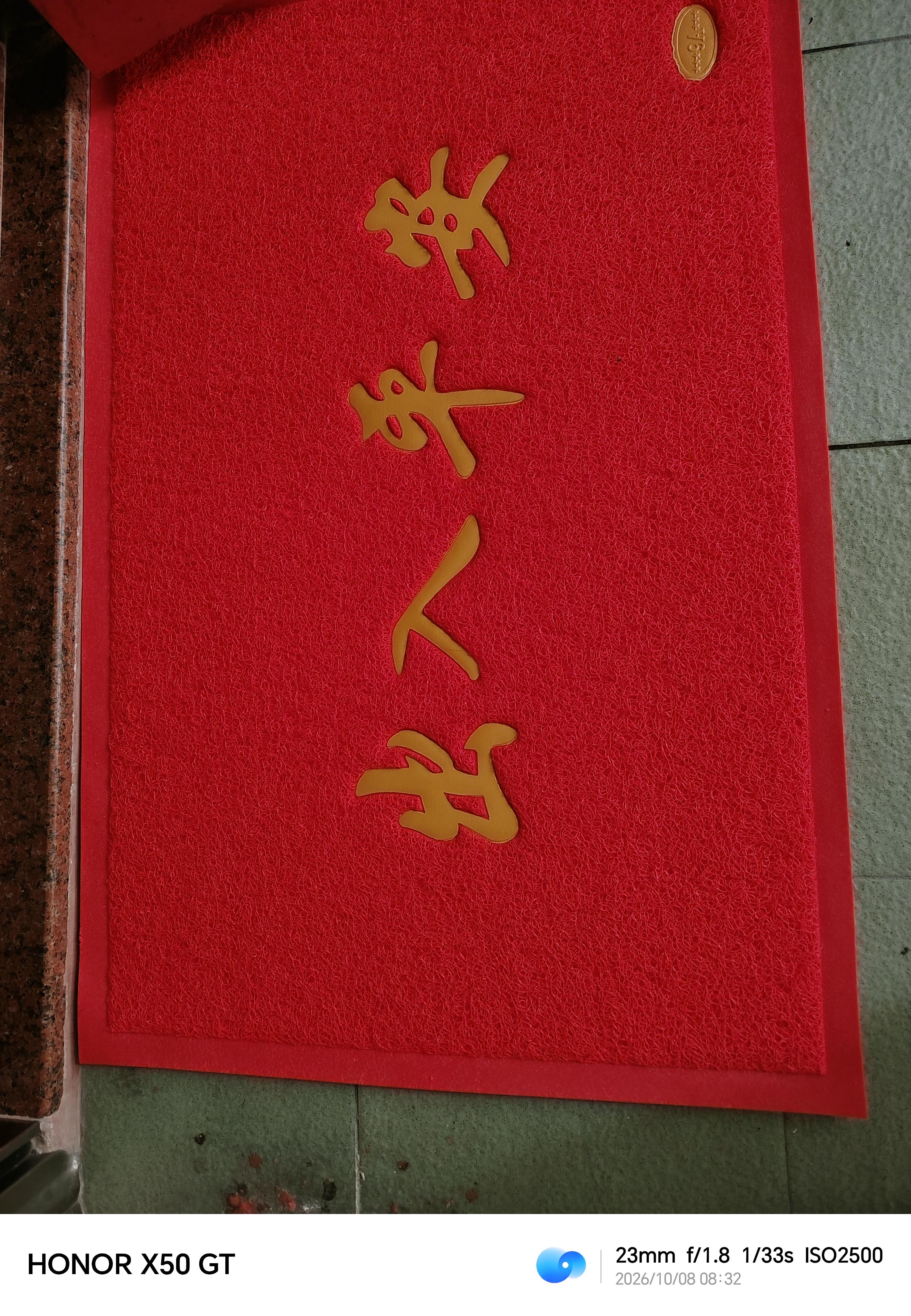迪茵（DIYIN）出入平安门垫红色80*120cm 入户门地垫门口脚垫丝圈迎宾防滑垫 实拍图