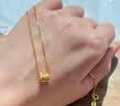 周六福18K黄金项链女肖邦链彩金项链素链生日礼物 黄18K约0.8g-45cm 实拍图