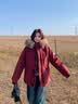 欧迪惠（Oudihui）羽绒棉服女冬季2026新款连帽羽棉袄绒服女外套宽松加厚工装派克服 藏青色 S 建议80-100斤 实拍图