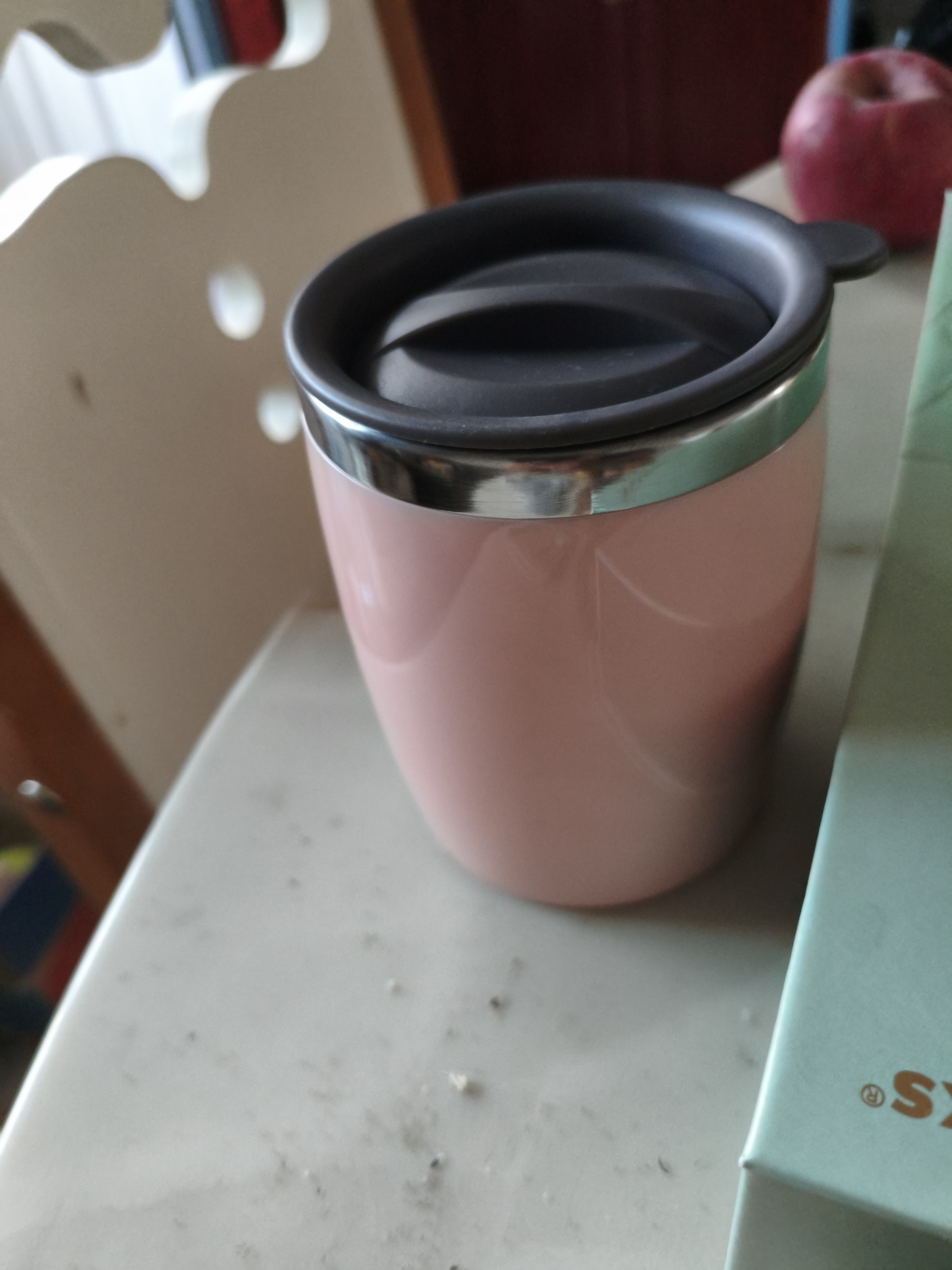 史努比（SNOOPY）带手柄不锈钢办公保温杯水杯420ML可爱杯子情侣杯 DP-5002R 粉色 实拍图