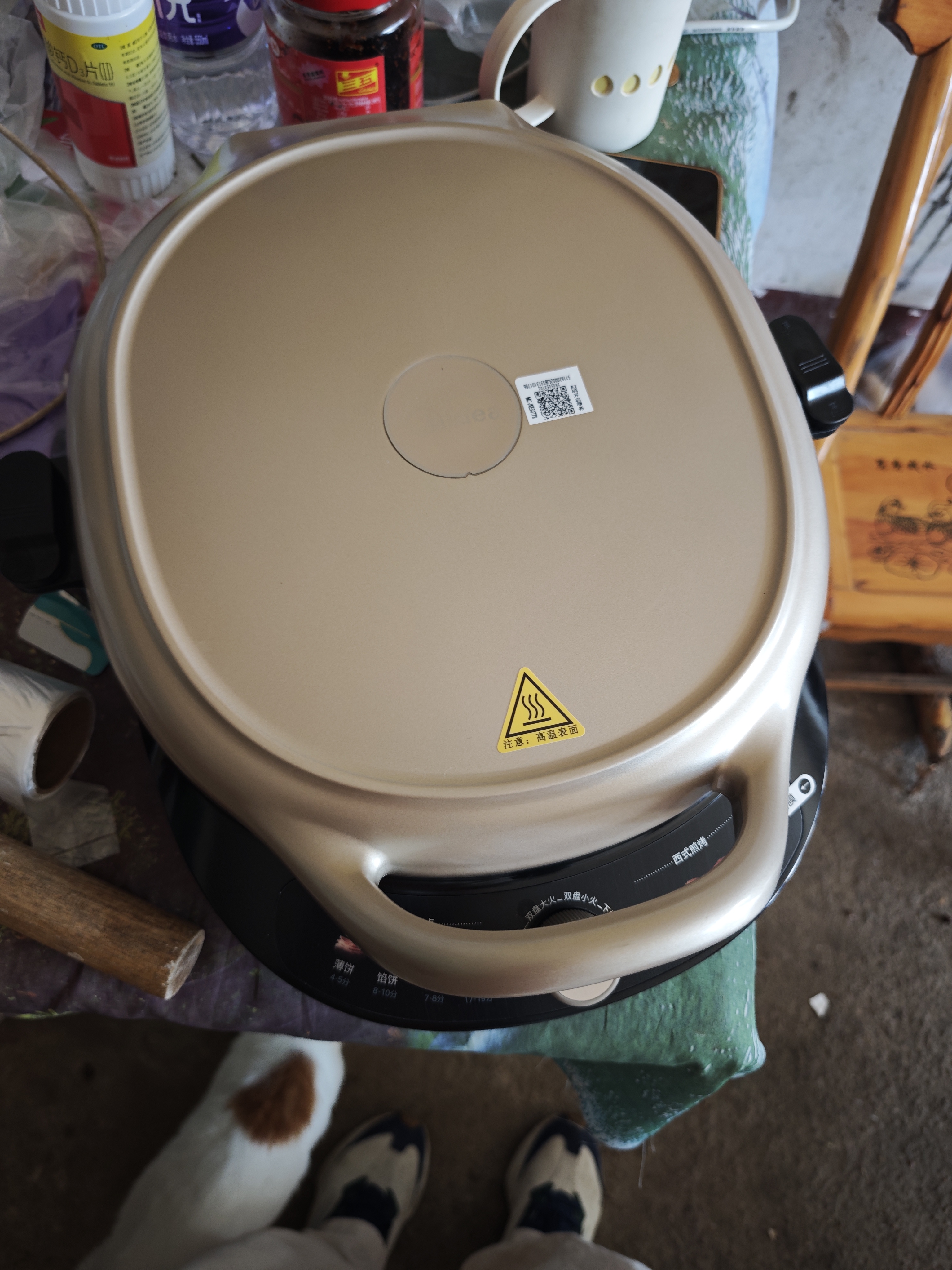 美的（Midea）电饼铛 双面加热家用煎烤机烙饼锅烤肉煎饼薄饼机抗菌可升降烤盘 JKE30T78 实拍图