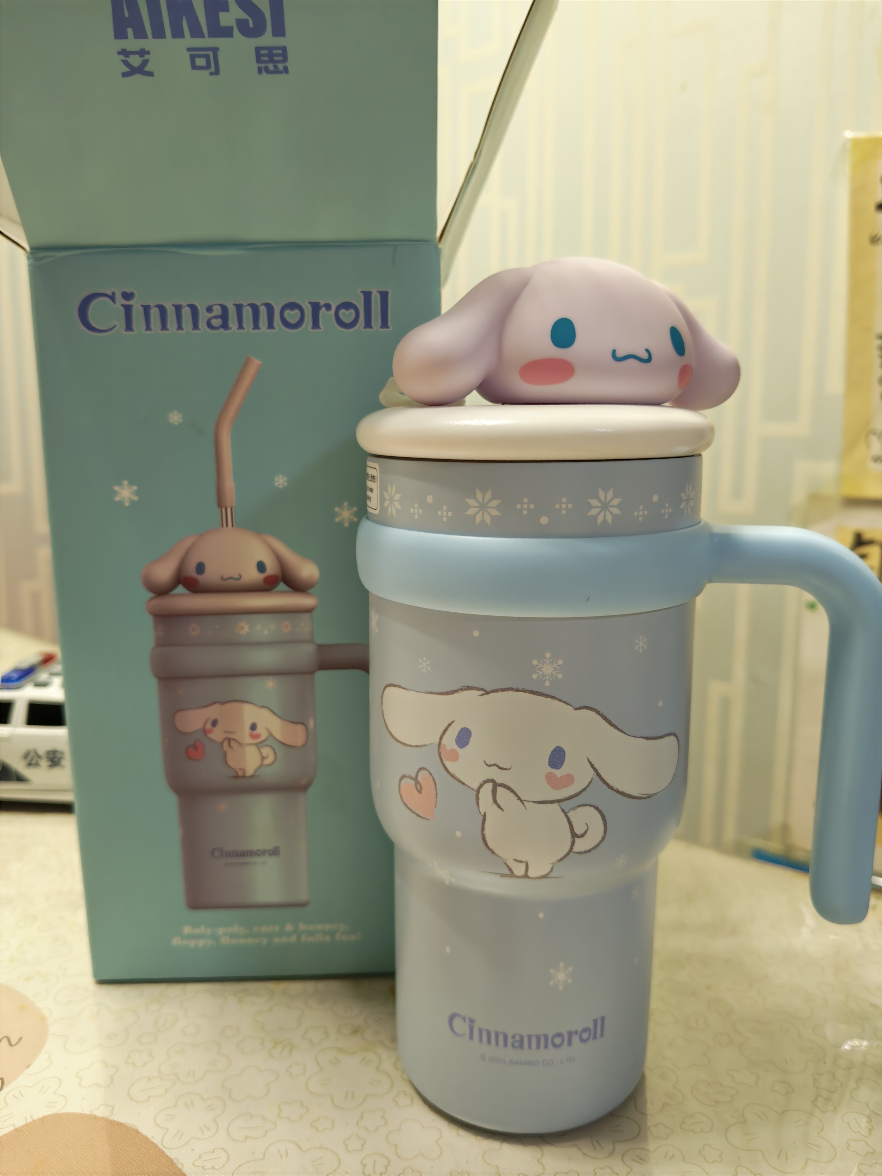 名创优品（MINISO）三丽鸥儿童保温杯大耳狗公仔冰霸杯大容量居家办公室水杯700ml 实拍图