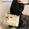 CALWAN KEODH轻奢牛皮托特包单肩女包2026新款手提包生日礼物高级感送女友老婆 蓝色-小众品牌时尚百搭通勤 实拍图