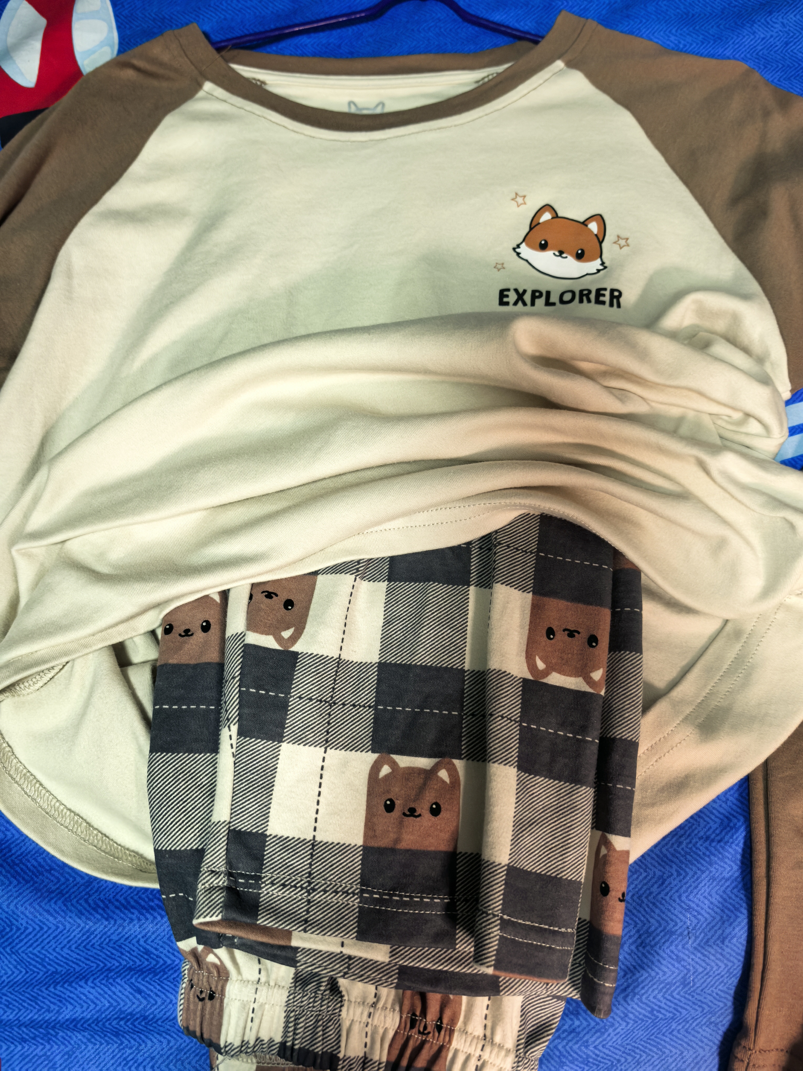 猫人儿童睡衣男童春秋款纯棉小孩长袖中大童家居服套装 星星小狸 160 实拍图