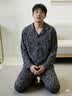 猫人男士睡衣男春秋季26新款纯棉10A抗菌透气翻领开衫长袖长裤家居服 实拍图