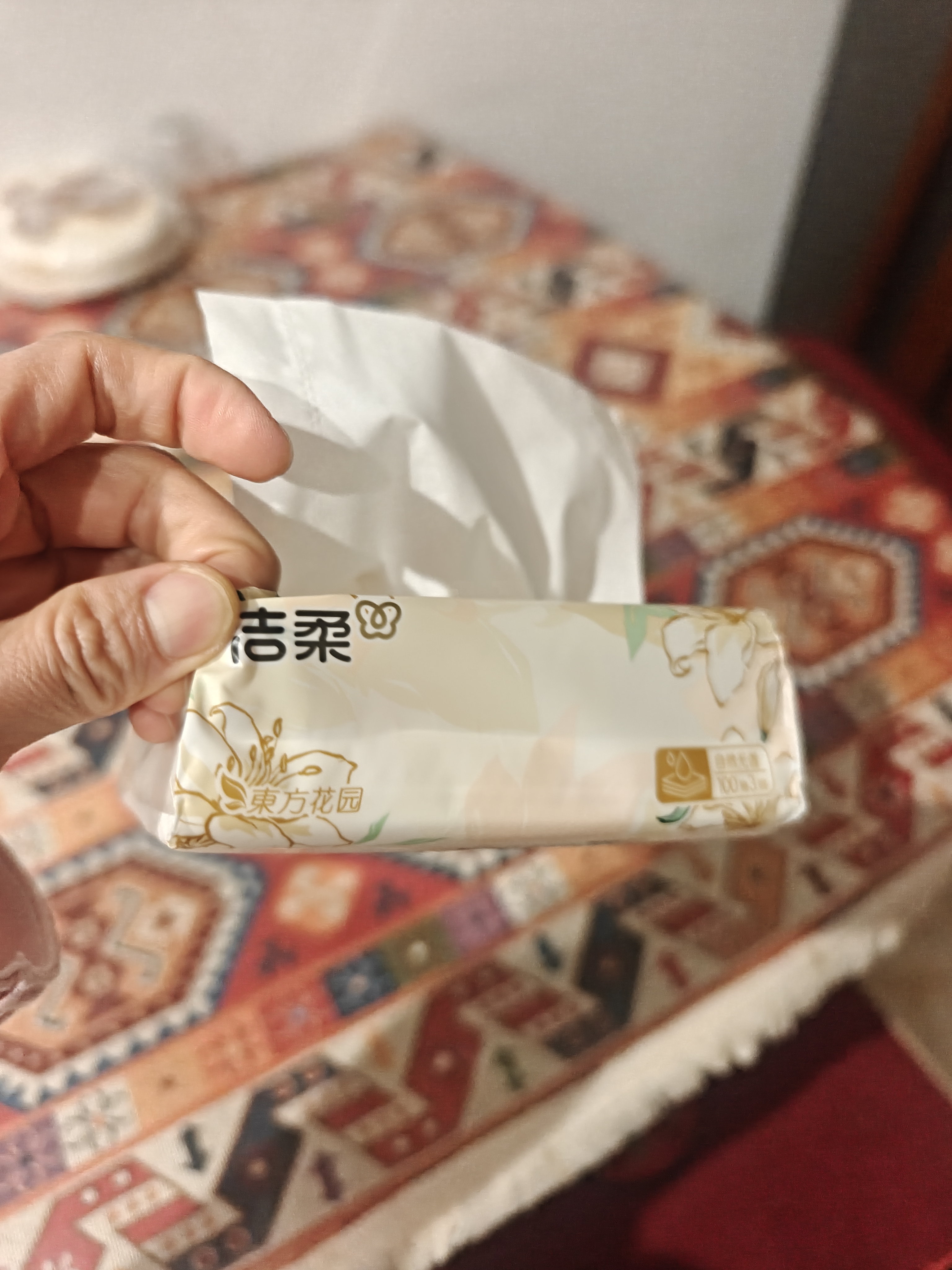 洁柔抽纸 繁花系列3层100抽*40包 可湿水面巾纸 柔韧纸巾卫生纸 整箱 实拍图