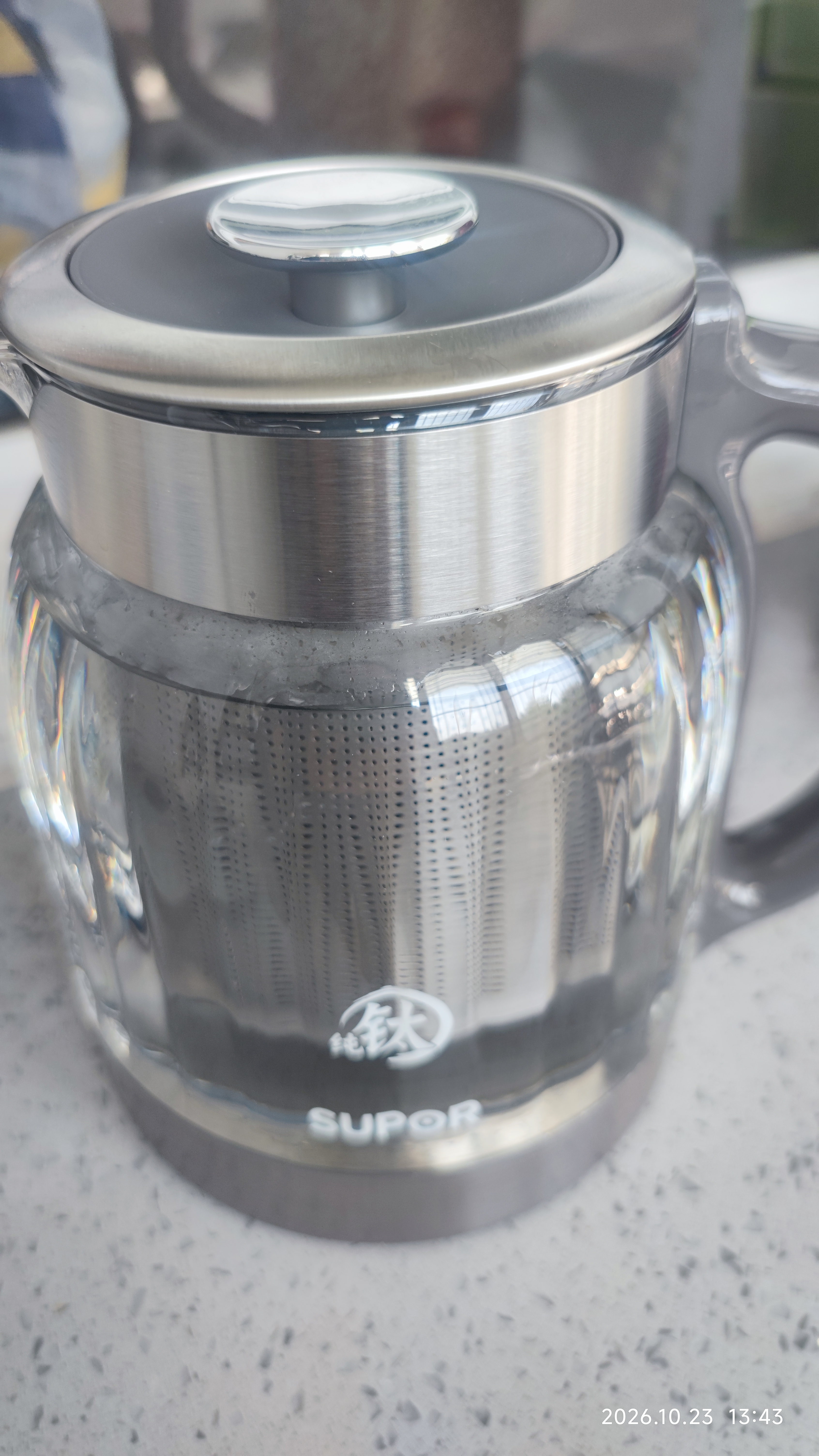 苏泊尔（SUPOR）1.5L 纯钛养生壶 煮茶烧水恒温壶煮茶器 加大滤网 热水壶保温花茶壶泡奶机辅食机 0胶水 SW-15YQ62 实拍图