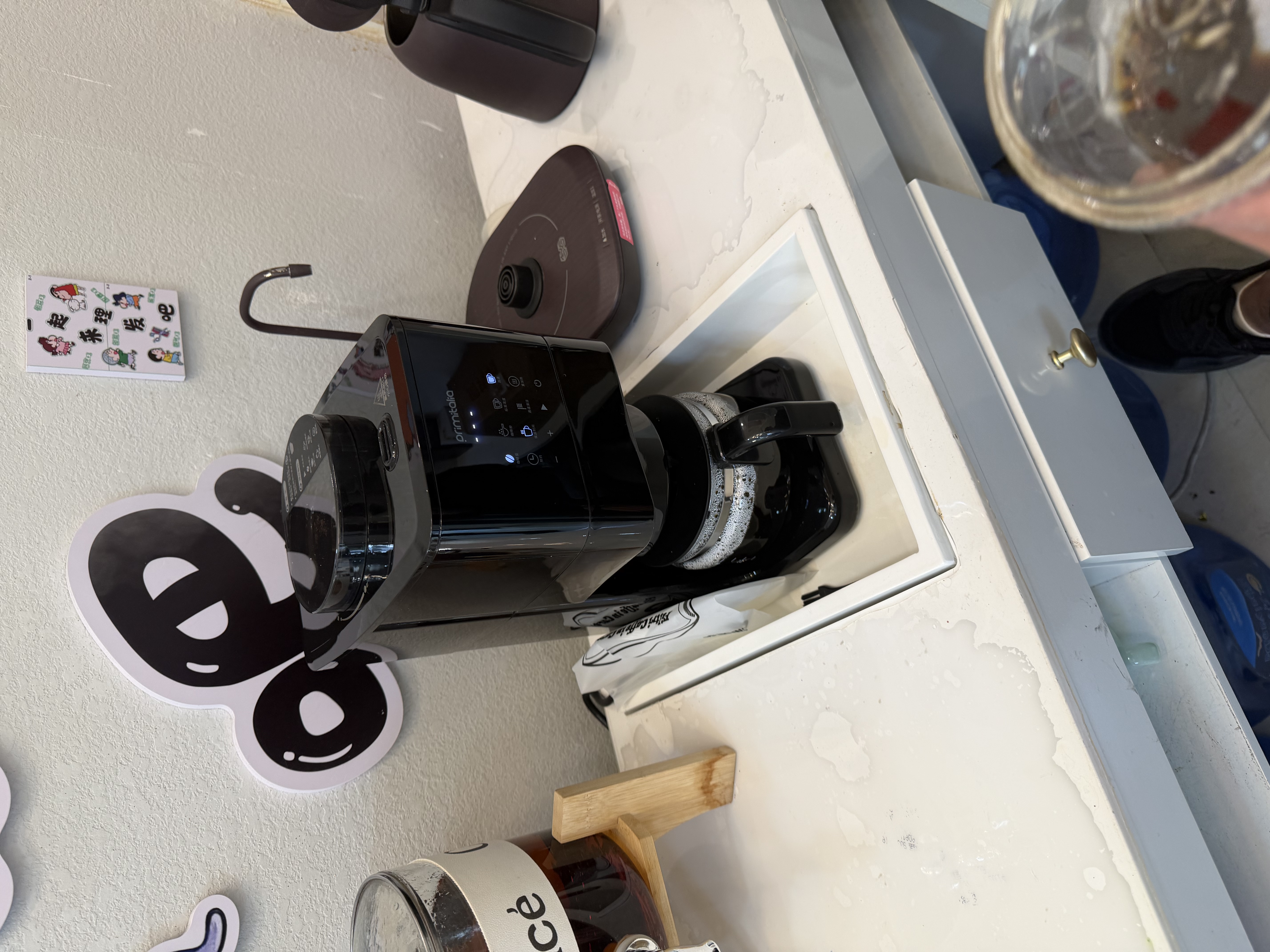 primitalia浦美泰 美式咖啡机家用全自动研磨一体机三合一办公室 豆粉两用小型 咖啡豆现磨防堵粉GA92 GA92（触摸控制） 实拍图