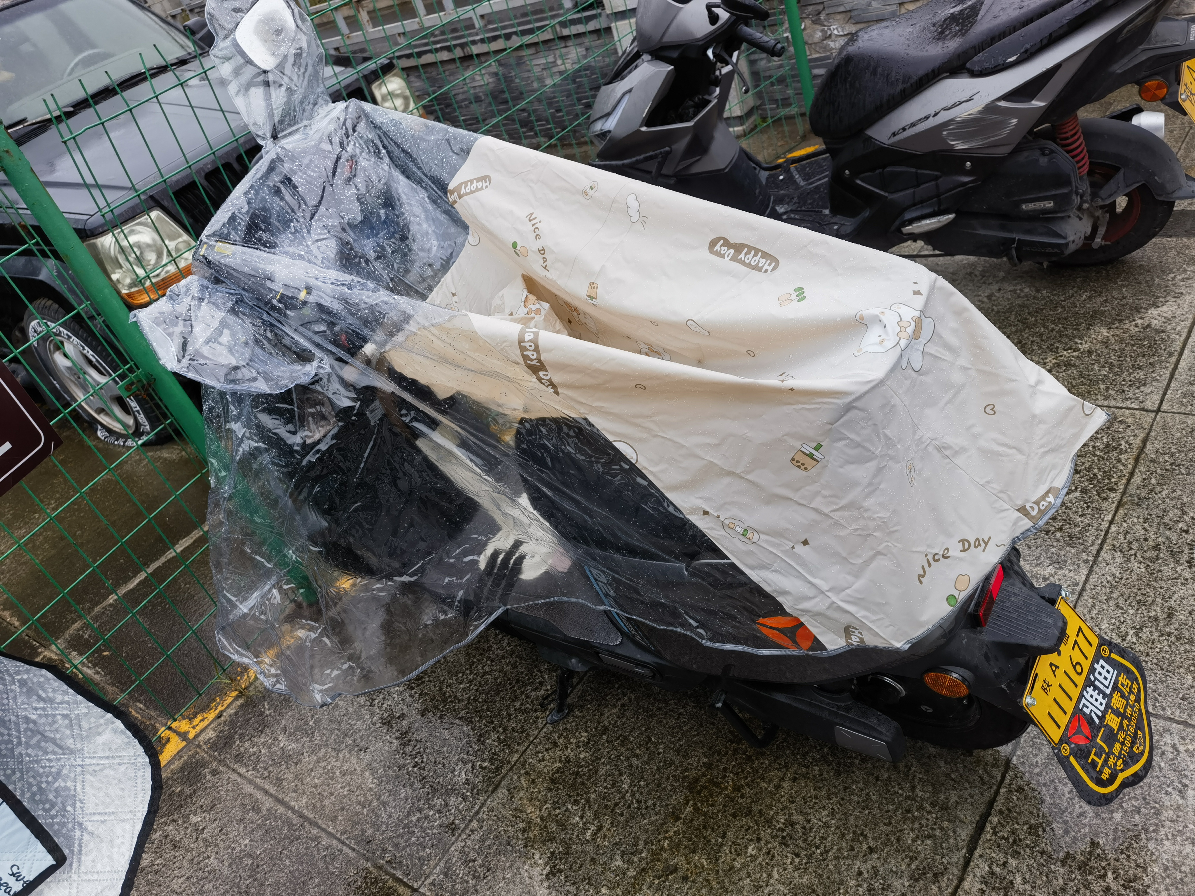 备美雨衣电动电瓶车亲子女双人全身防暴雨母子带小孩加厚2人雨披 实拍图