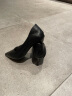 ZHR女鞋百搭通勤风单鞋女显瘦减龄高跟鞋女猪皮鞋垫透气舒适 Y399 黑色 36 实拍图