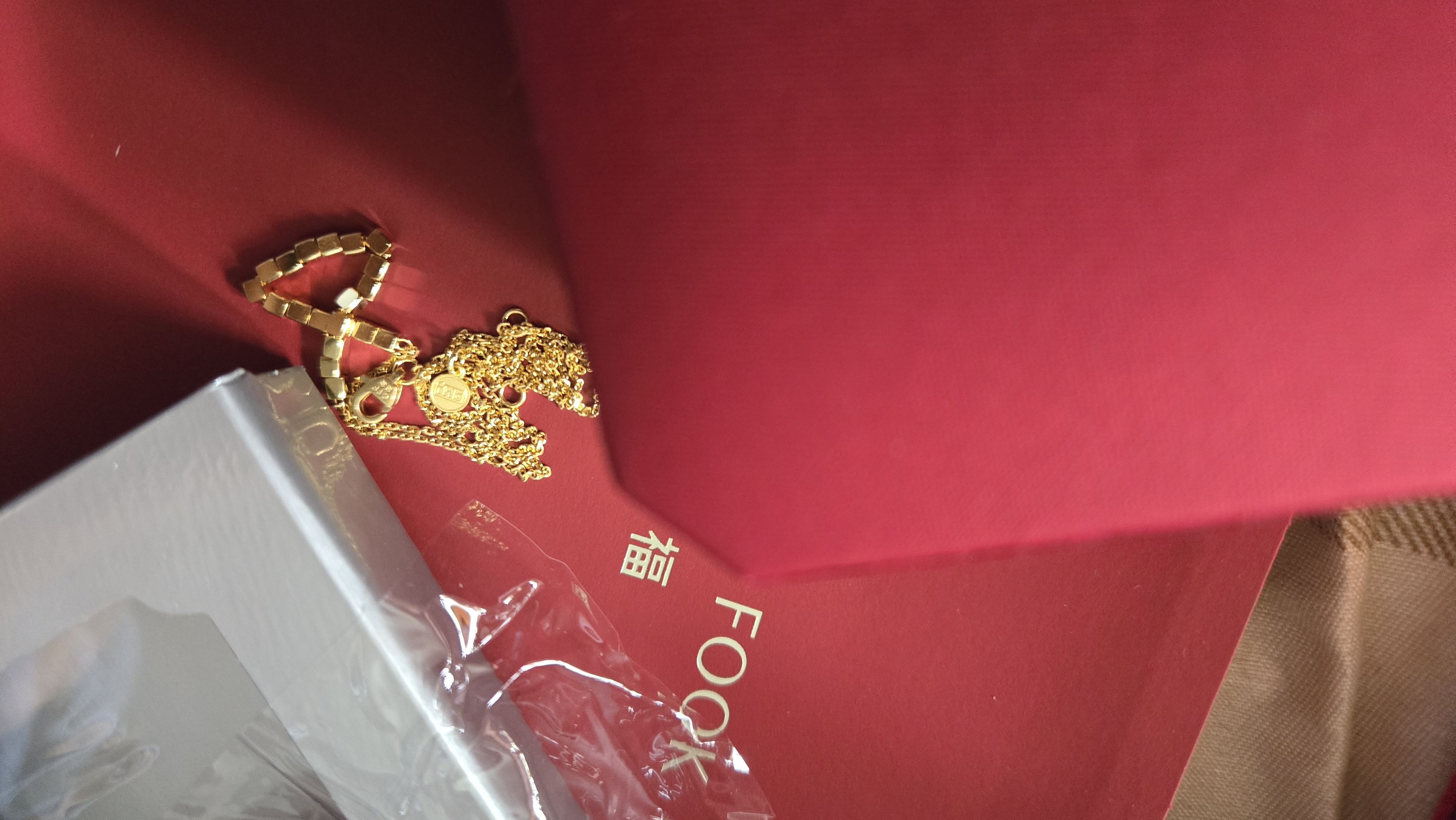 周大福ING小方糖蹦迪金珠黄金项链女40cm约4.3g F229085生日礼物 实拍图
