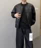 举风美式解构短款皮衣外套男高级感痞帅机车棒球服潮牌工装飞行员夹克 黑色【品质升级款】 L 【110-130斤】可穿 实拍图