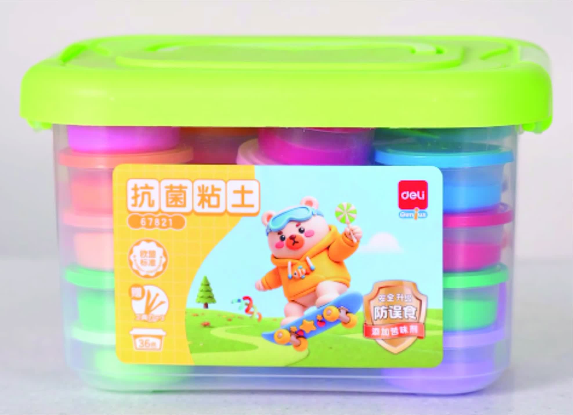 得力（deli）【抗菌+防误食 包邮】36色4D超轻粘土彩泥黏土橡皮泥含苦味美术手工DIY玩具杯装生日礼物开学文具 实拍图