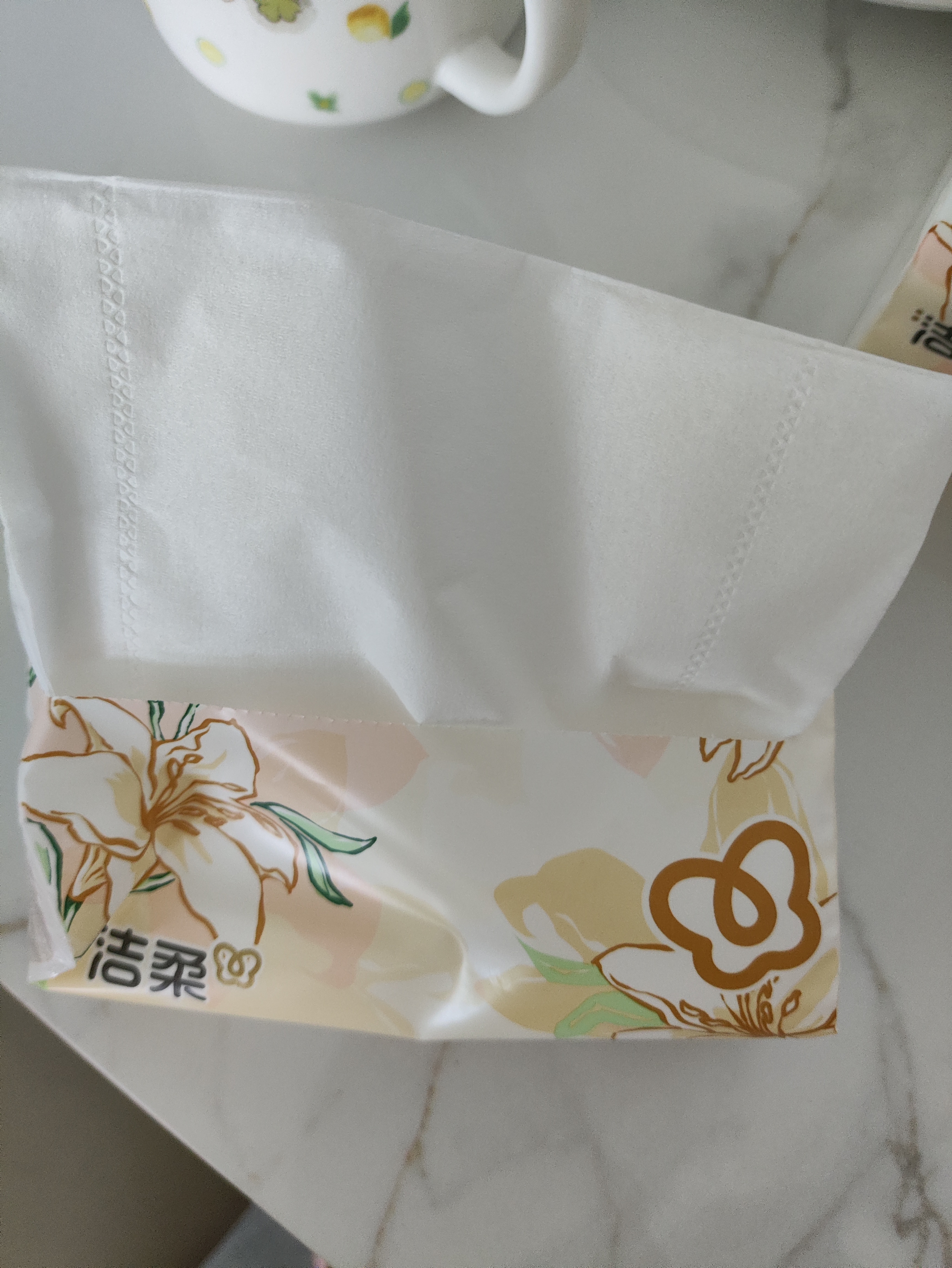 洁柔抽纸 繁花系列3层100抽*40包 可湿水面巾纸 柔韧纸巾卫生纸 整箱 实拍图