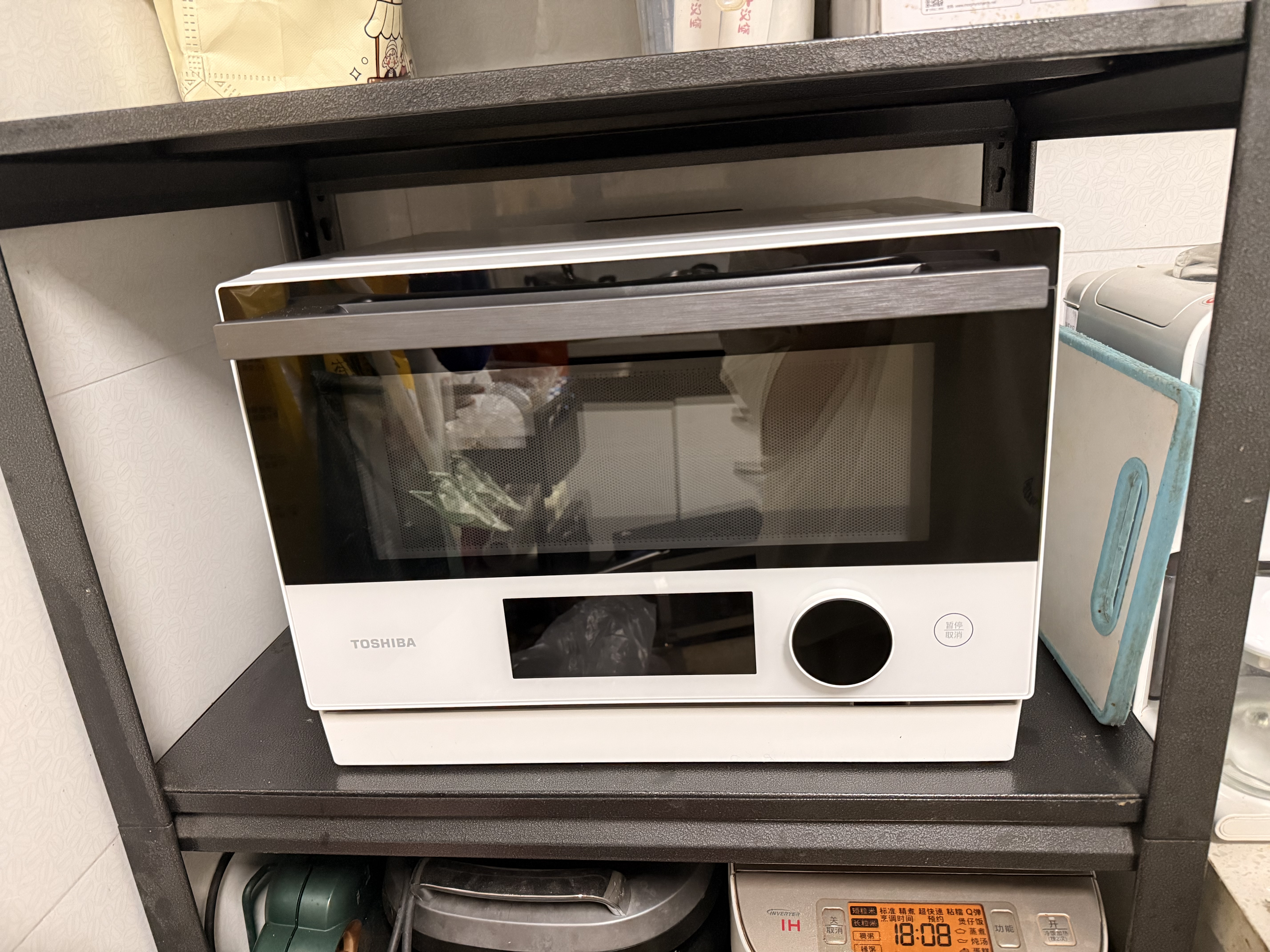 东芝（TOSHIBA）东芝小白茶7232微蒸烤炸一体机 高温蒸 彩屏微波炉烤箱空气炸ER-YT7232CNW 白色 25L 实拍图