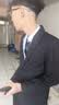 法蒙泽西服套装男士三件套商务职业正装小西装男结婚新郎上班修身外套男 黑色(西服+西裤+衬衫+大礼包) 2XL 【125-140斤】 实拍图