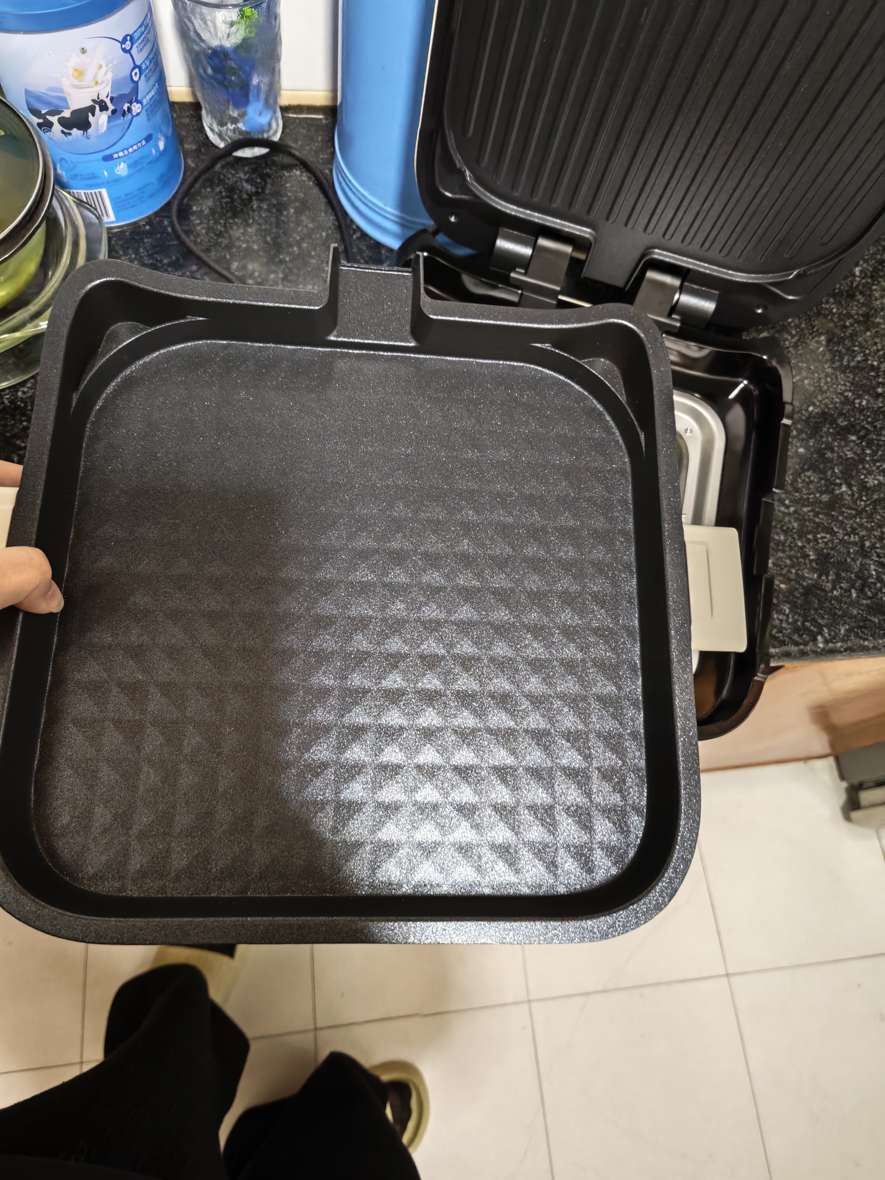 美的（Midea）电饼铛家用下盘可拆洗大火力三明治早餐机煎烤锅 方形双面加热加深大尺寸升级蒸汽烙饼烤肉锅28J51 实拍图