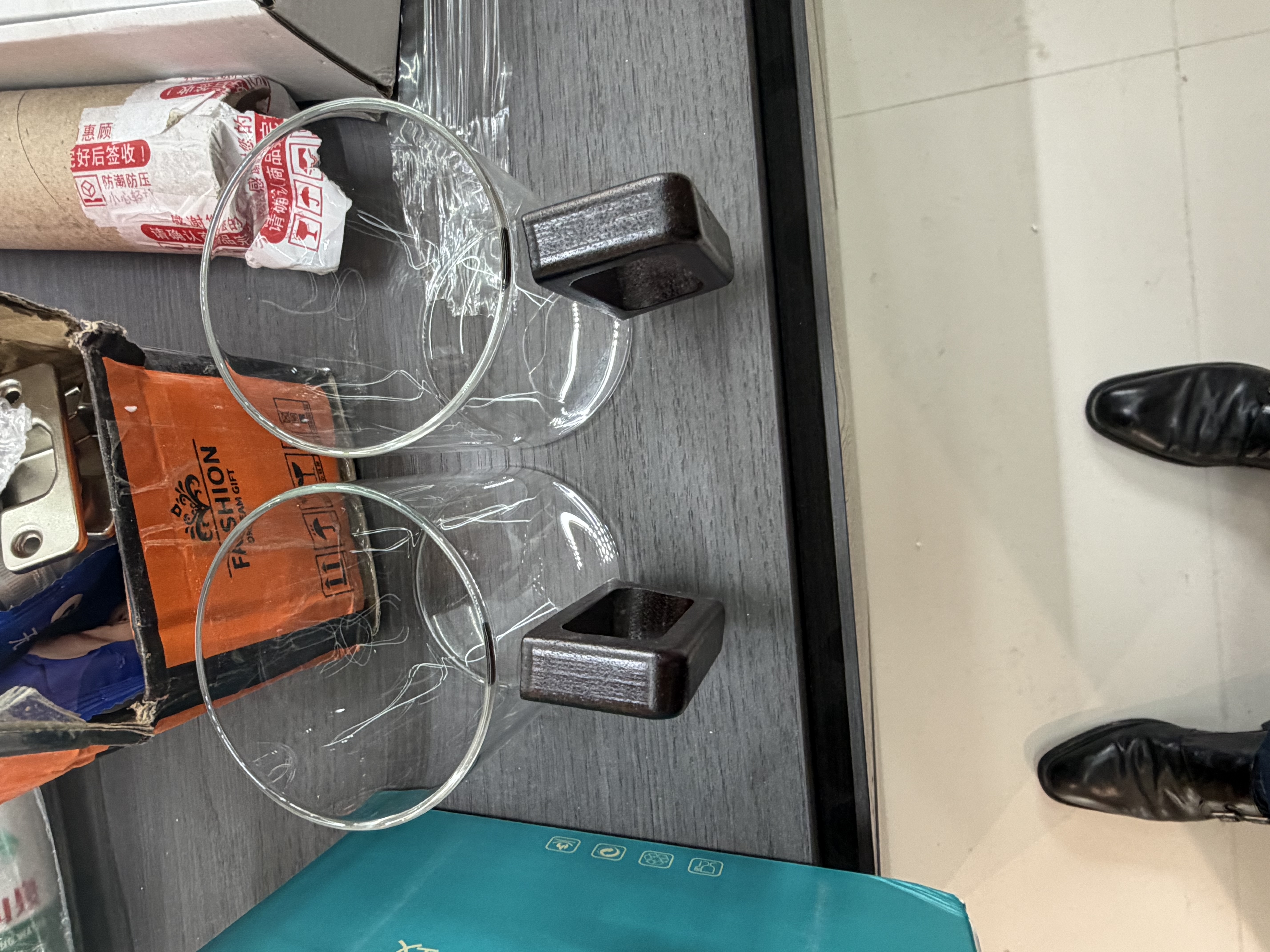 TEAHUE茶杯玻璃杯家用水杯套装凉水泡绿茶杯子加厚耐高温茶杯客人杯6只 实拍图