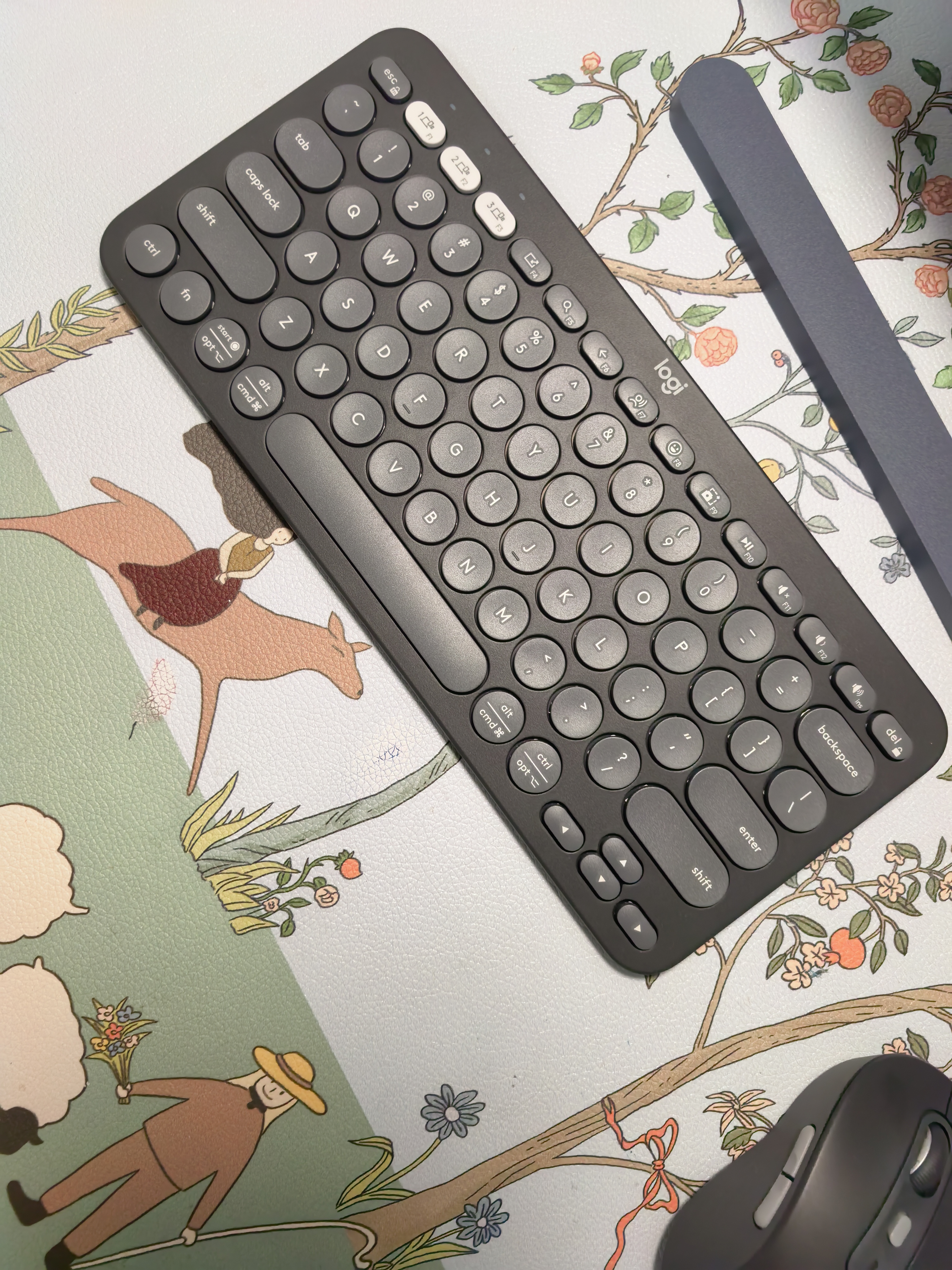 罗技（Logitech）时尚系列K390无线蓝牙键盘 超薄便携 K380升级版 黑色 79键 实拍图