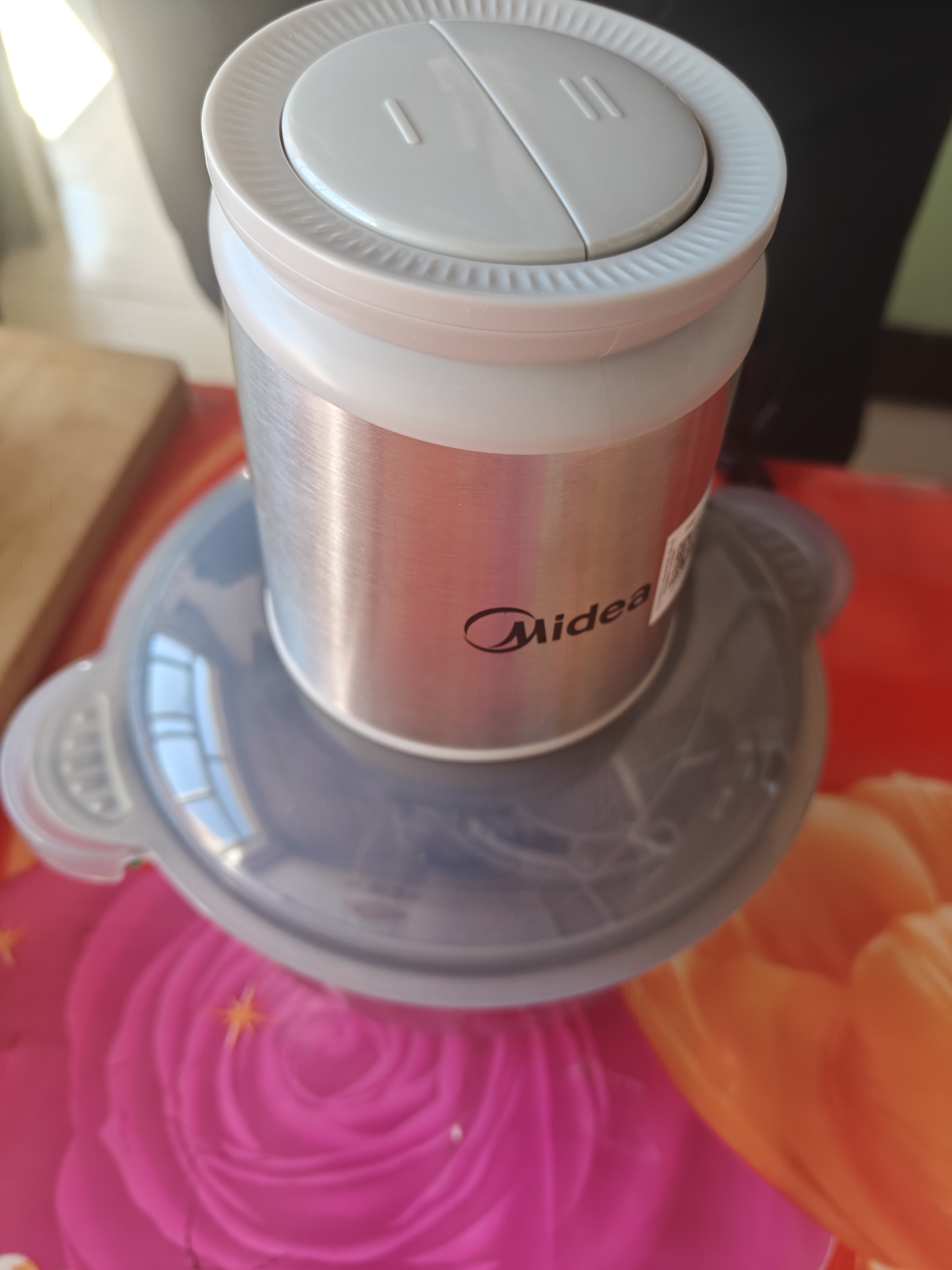 美的（Midea）绞肉机家用自营304不锈钢双碗双刀多功能绞机磁吸刀头绞肉绞馅打蒜器 双碗合计1.8L*2 MJ-JC19FB 实拍图