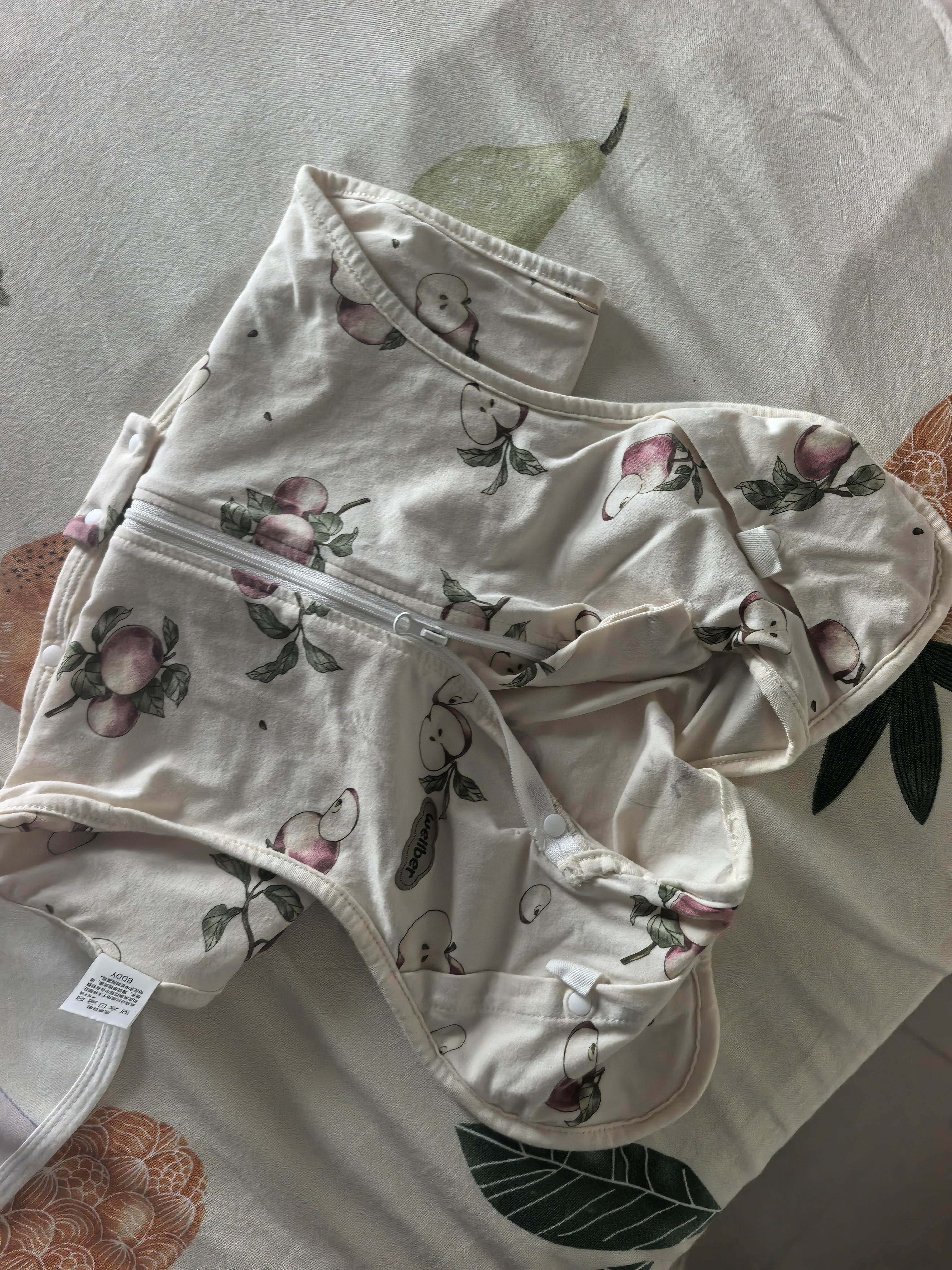 威尔贝鲁防惊跳婴儿睡袋包巾新生儿包被四季通用【安睡不易醒】包单 苹安M 实拍图